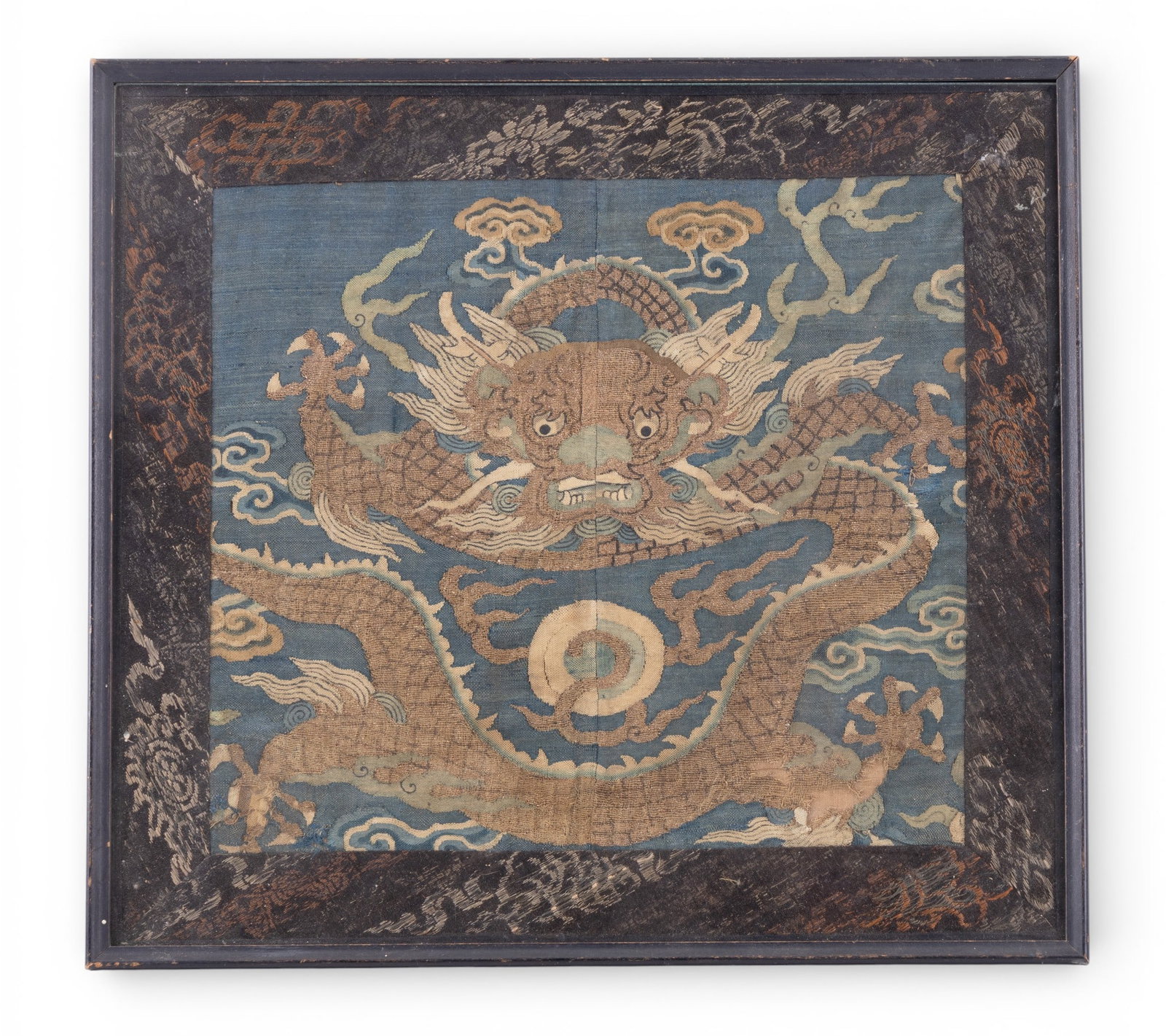 Early Chinese Framed Dragon Robe Embroidery (1 of 5)