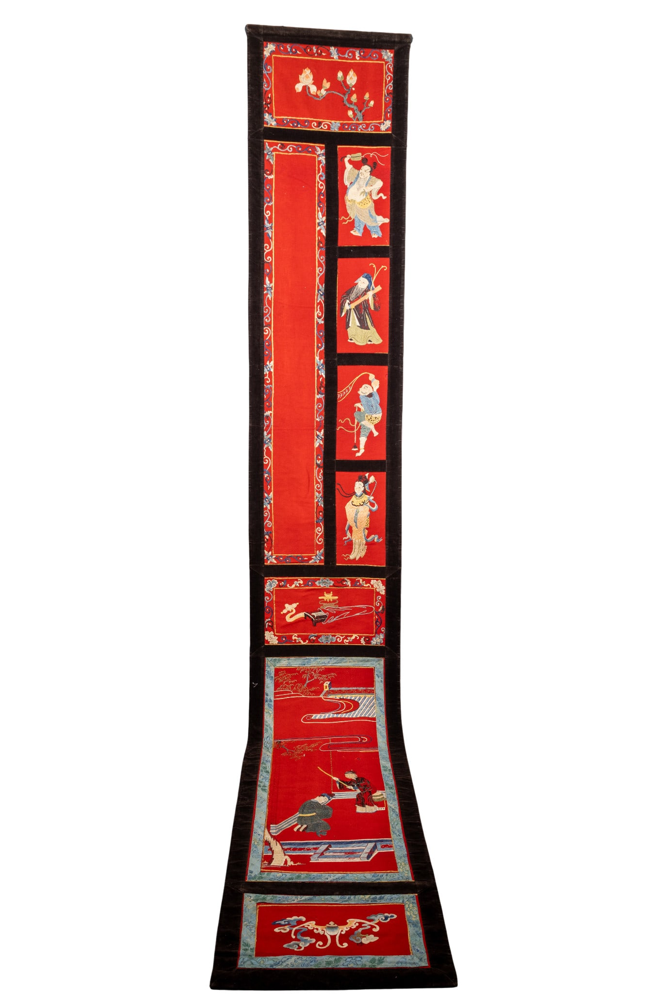 Long Embroidered Chinese Fabric Scroll (1 of 13)