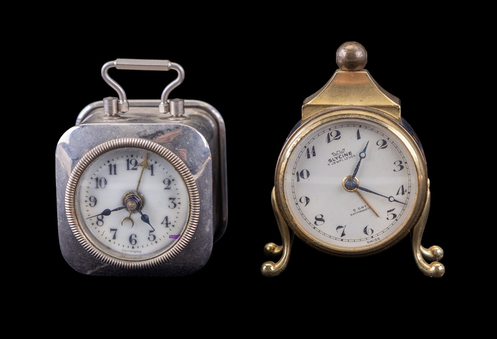 Early 20th C Wecker & Glycine Travel Clocks (1 of 9)