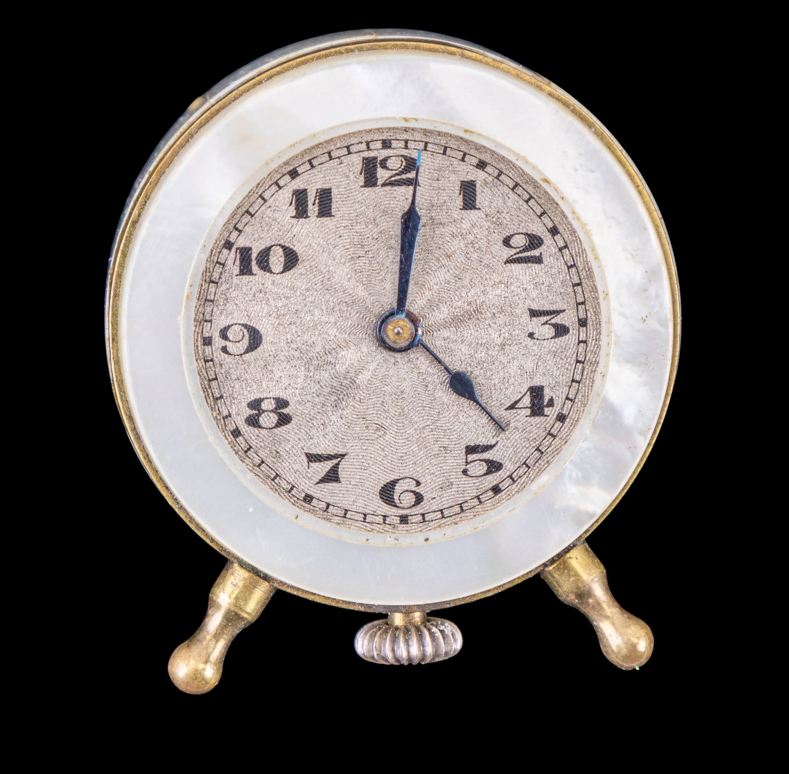 Victorian Miniature Mother of Pearl Clock (1 of 7)