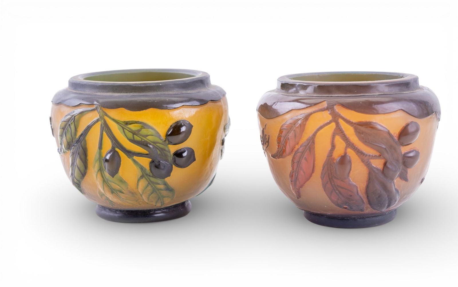 Pair of Emile Galle Cameo Glass Bowls (1 of 14)