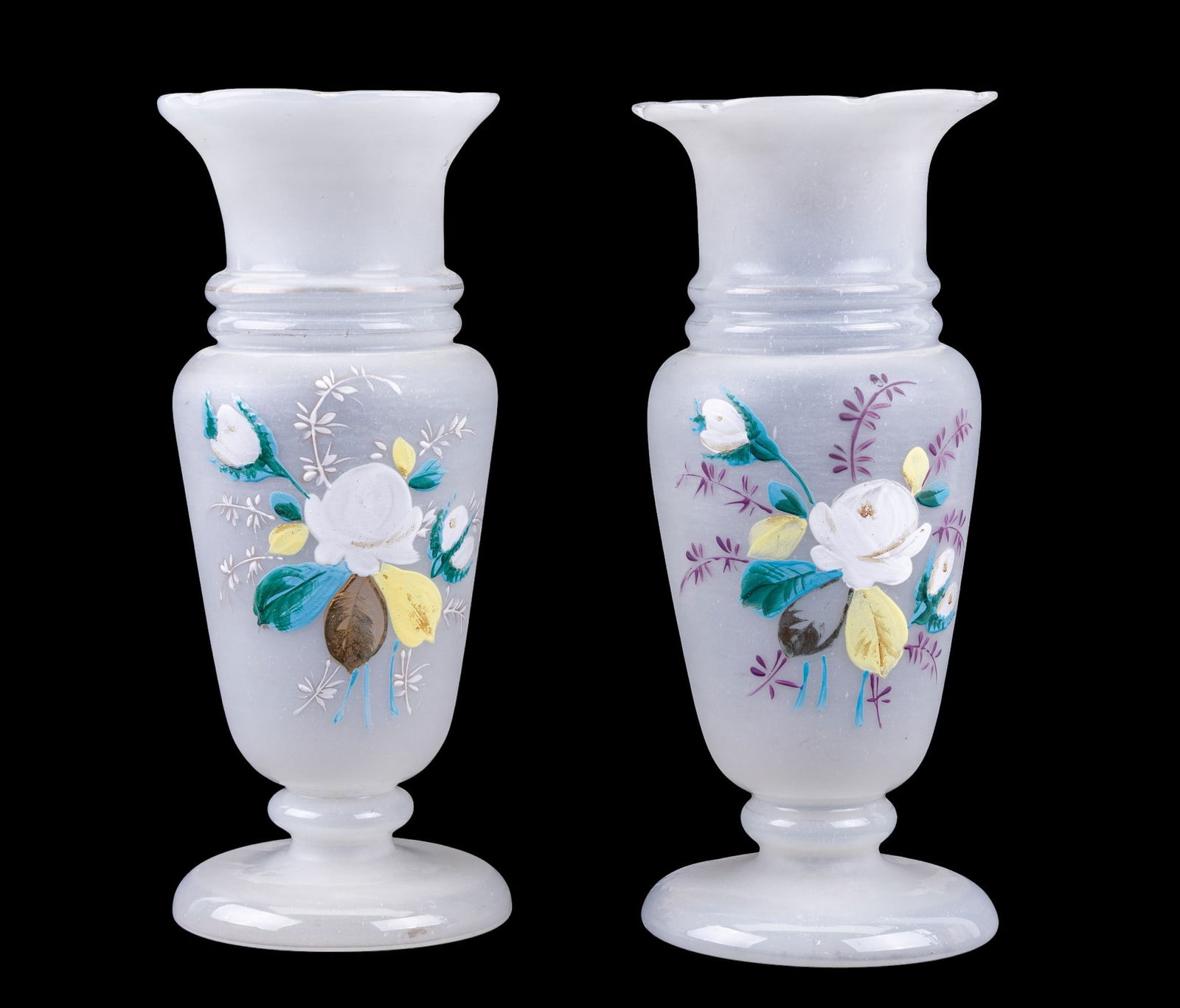 Hand-Painted Satin Glass Vases (1 of 7)