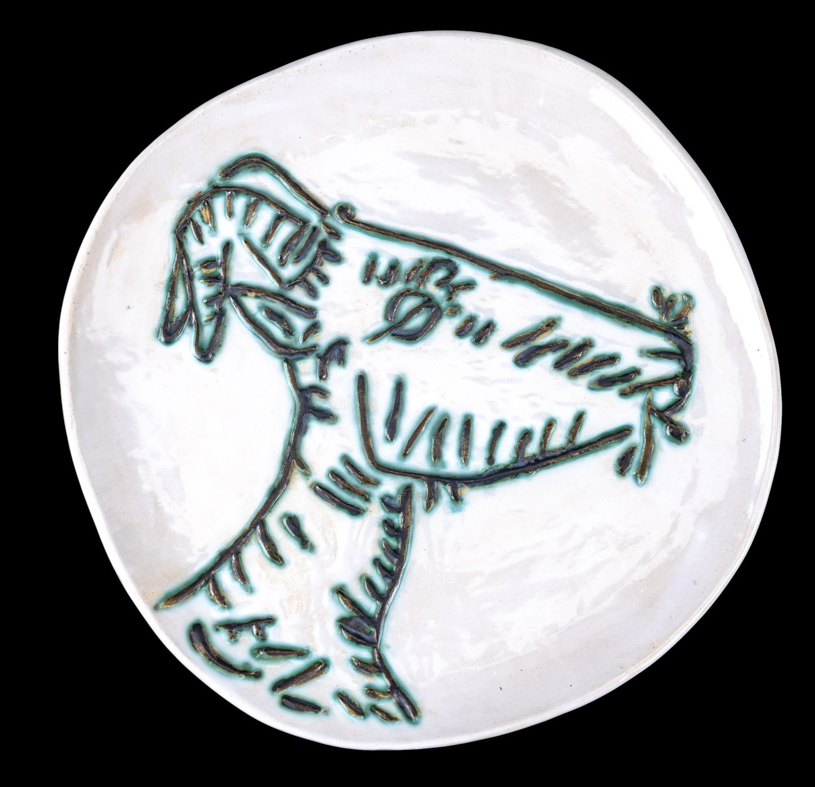 Picasso Madoura Goat Head in Profile Ceramic Plate (1 of 5)