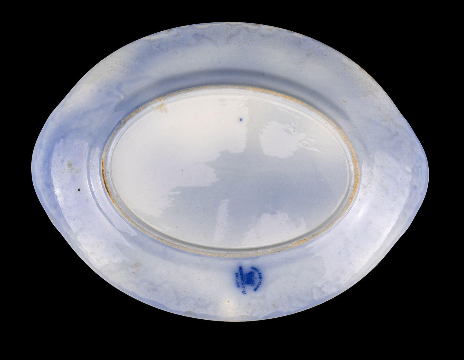 Flow Blue Serving Platter, Blue Onion Pattern - 11