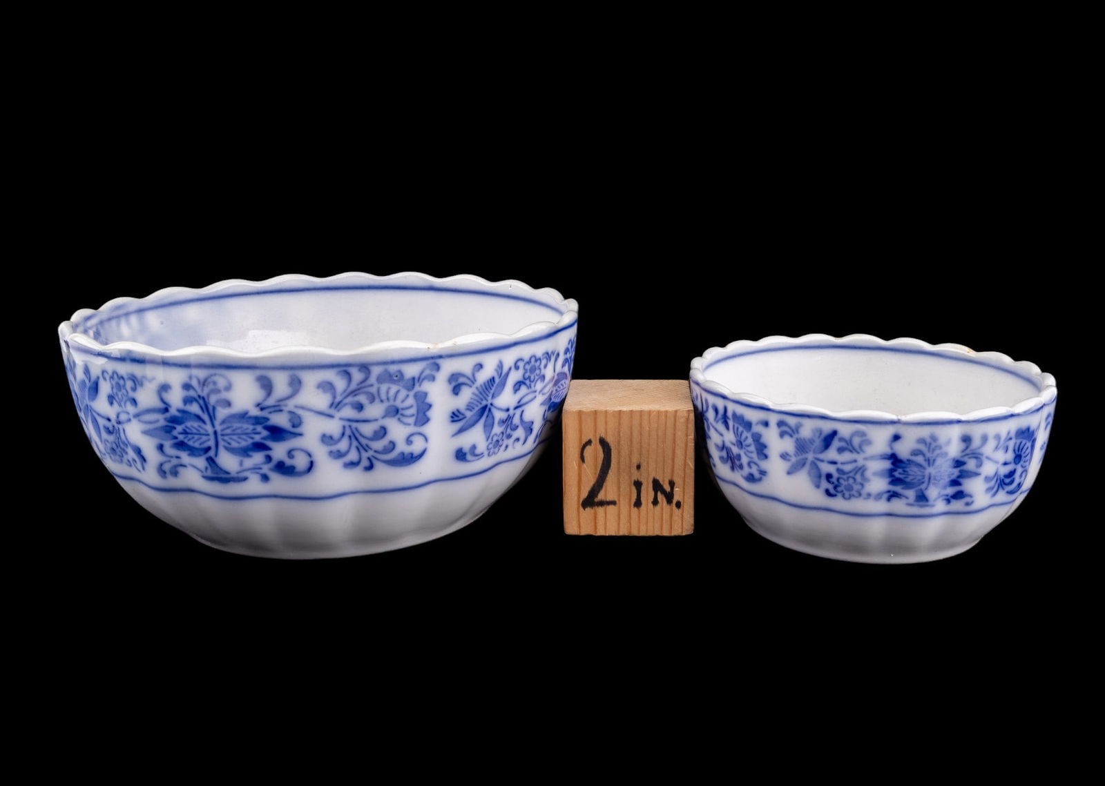 Flow Blue Serving Platter, Blue Onion Pattern - 2