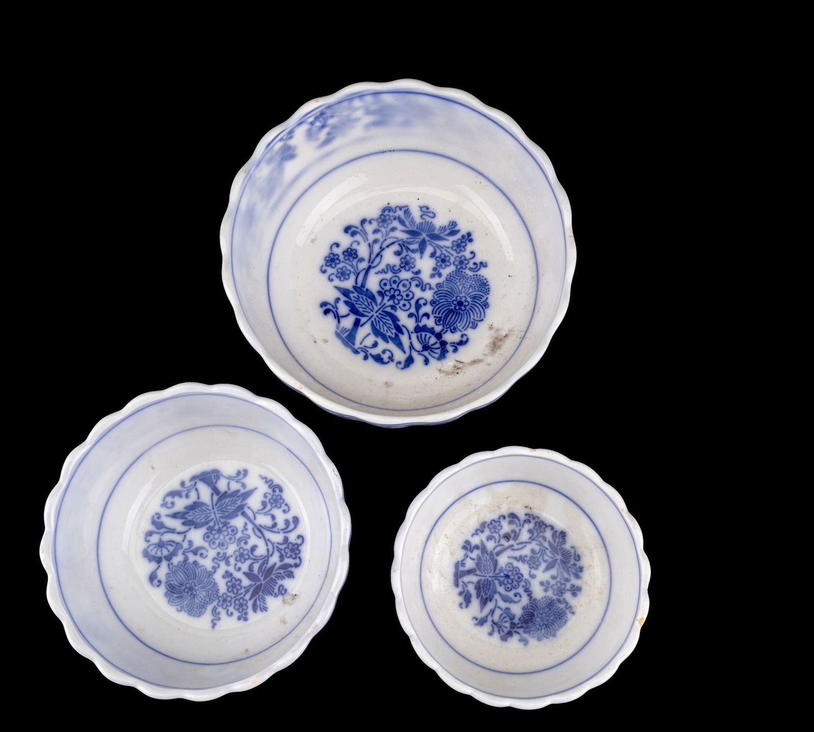 Flow Blue Serving Platter, Blue Onion Pattern - 4
