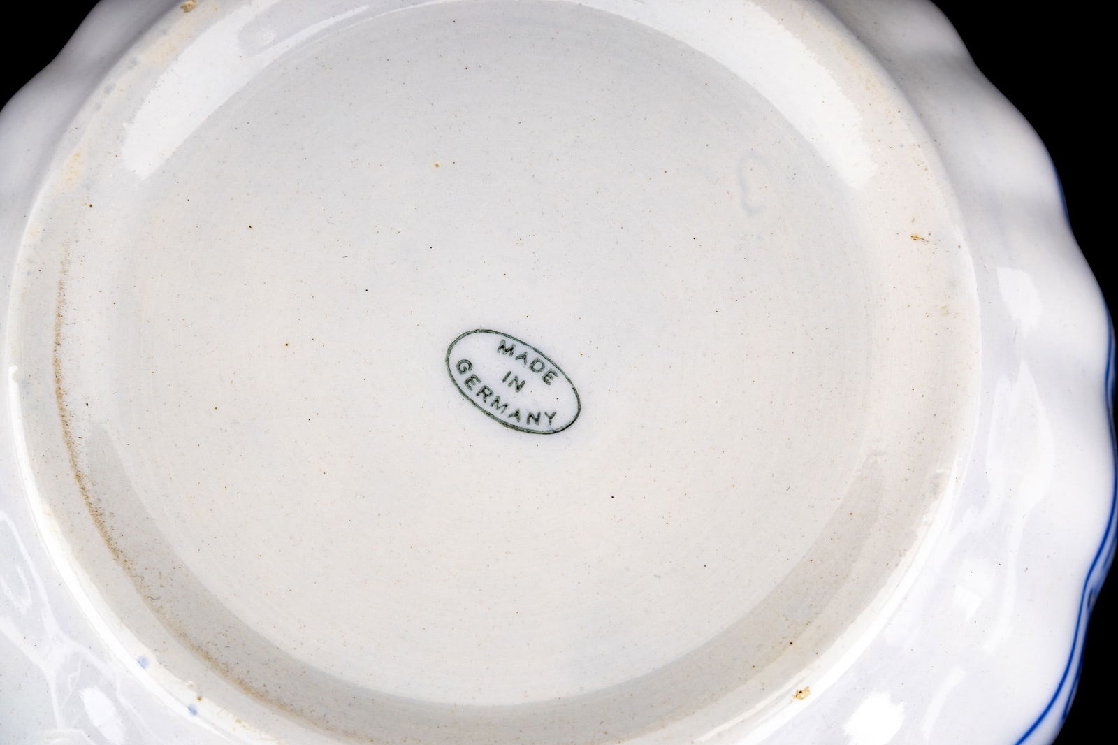 Flow Blue Serving Platter, Blue Onion Pattern - 8