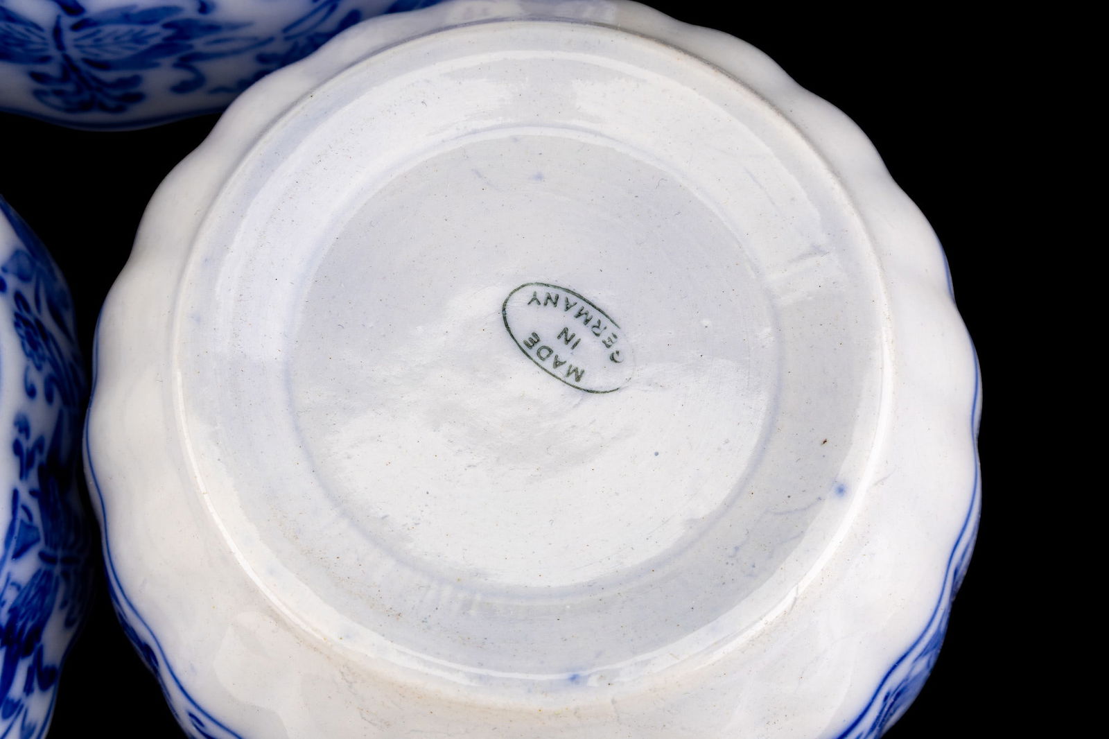 Flow Blue Serving Platter, Blue Onion Pattern - 9