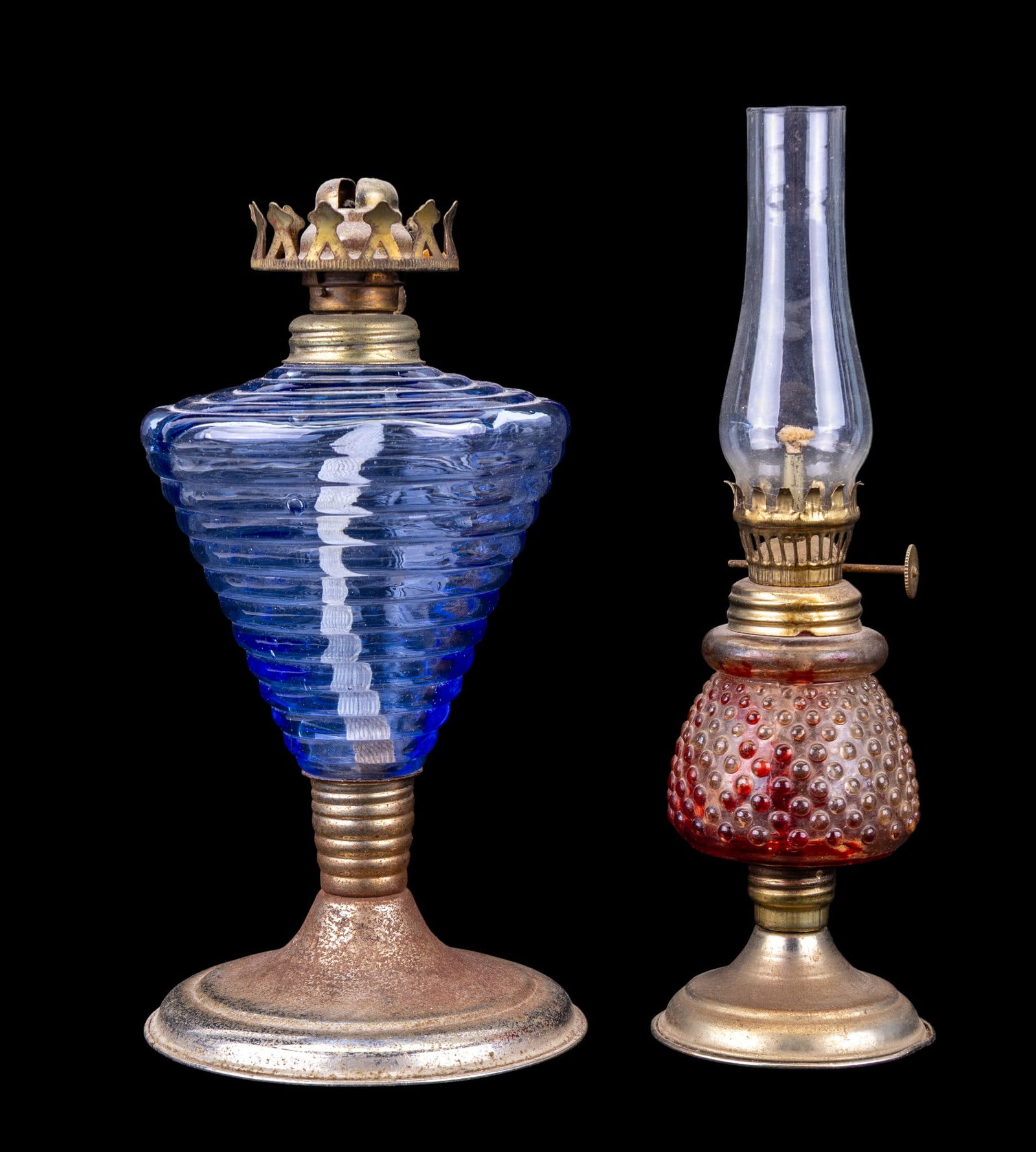 Vintage Pressed Glass Oil Lamps (1 of 5)