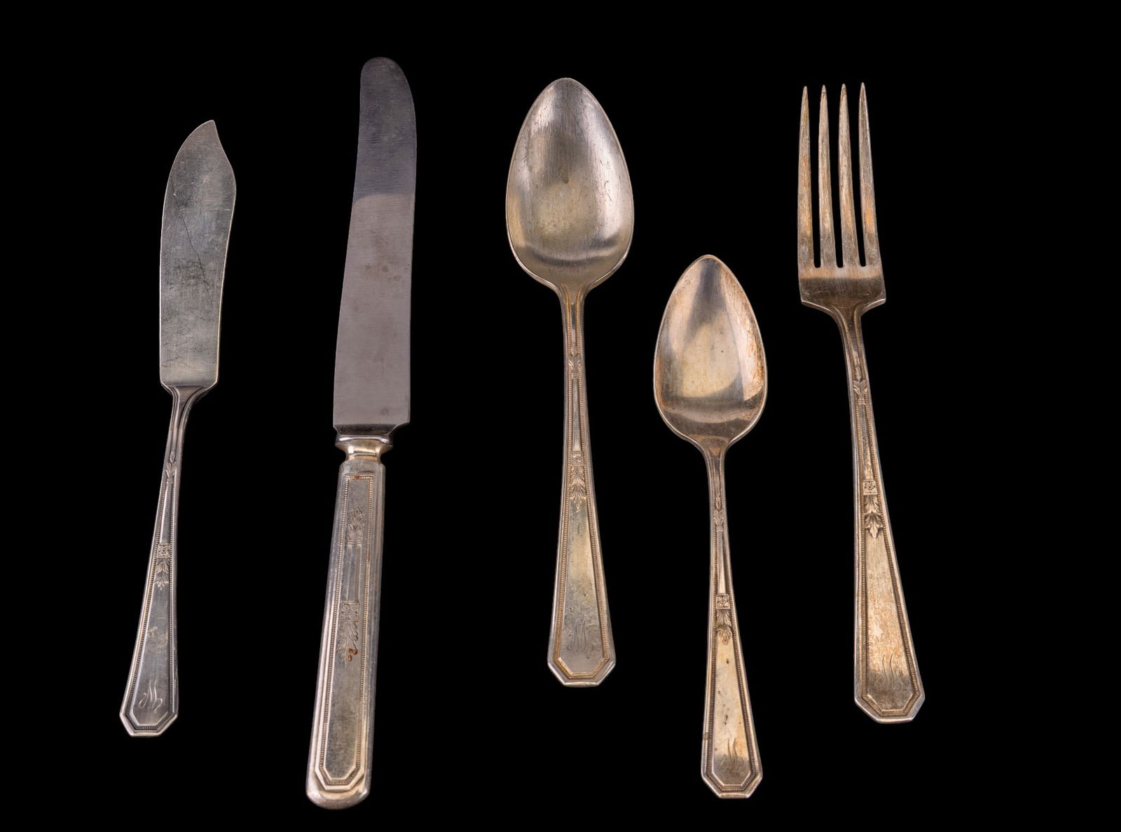 Rogers Monogrammed Bouquet Pattern Flatware - 3