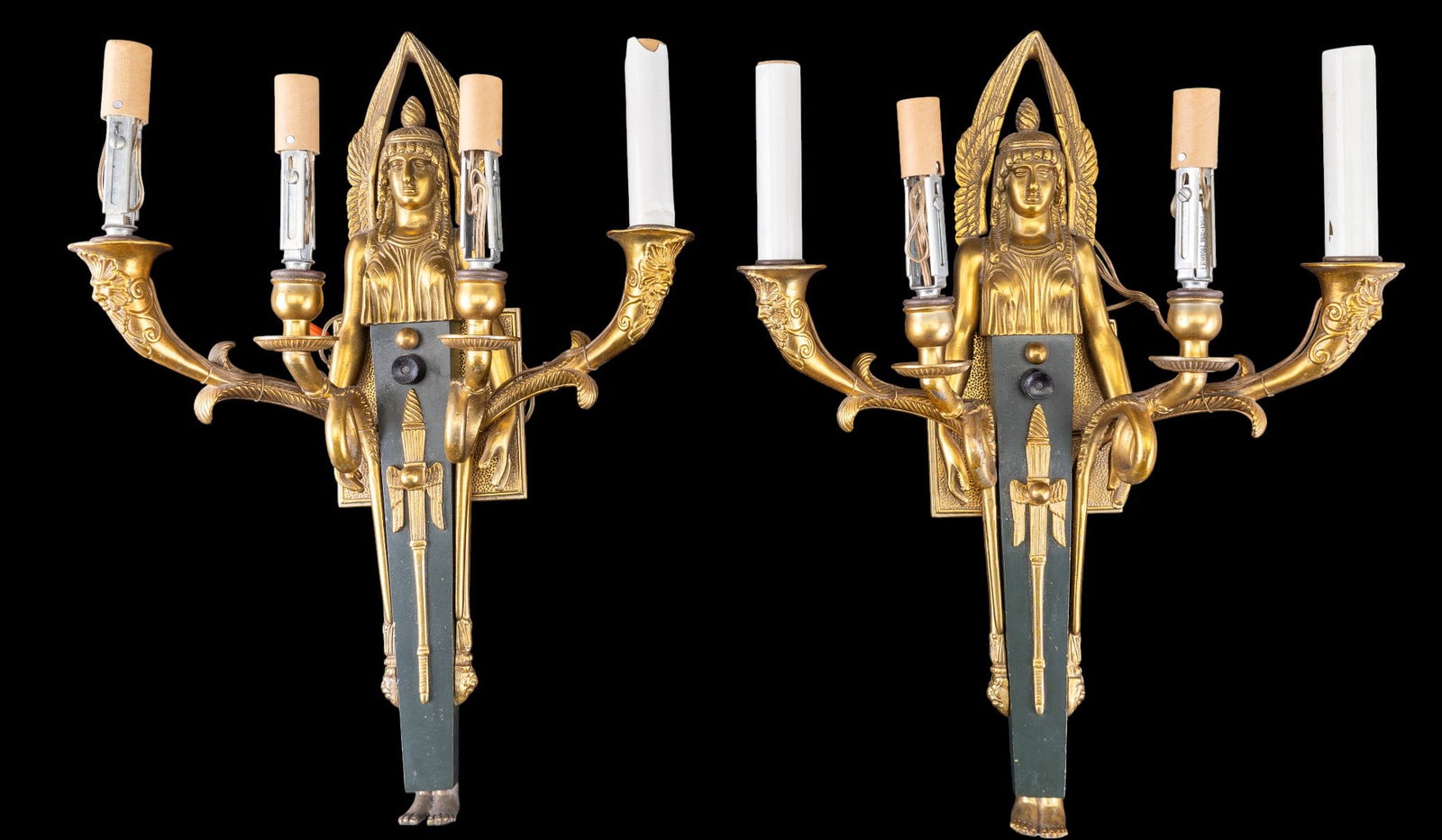 Pair of French Empire Egyptian Revival Sconces (1 of 15)