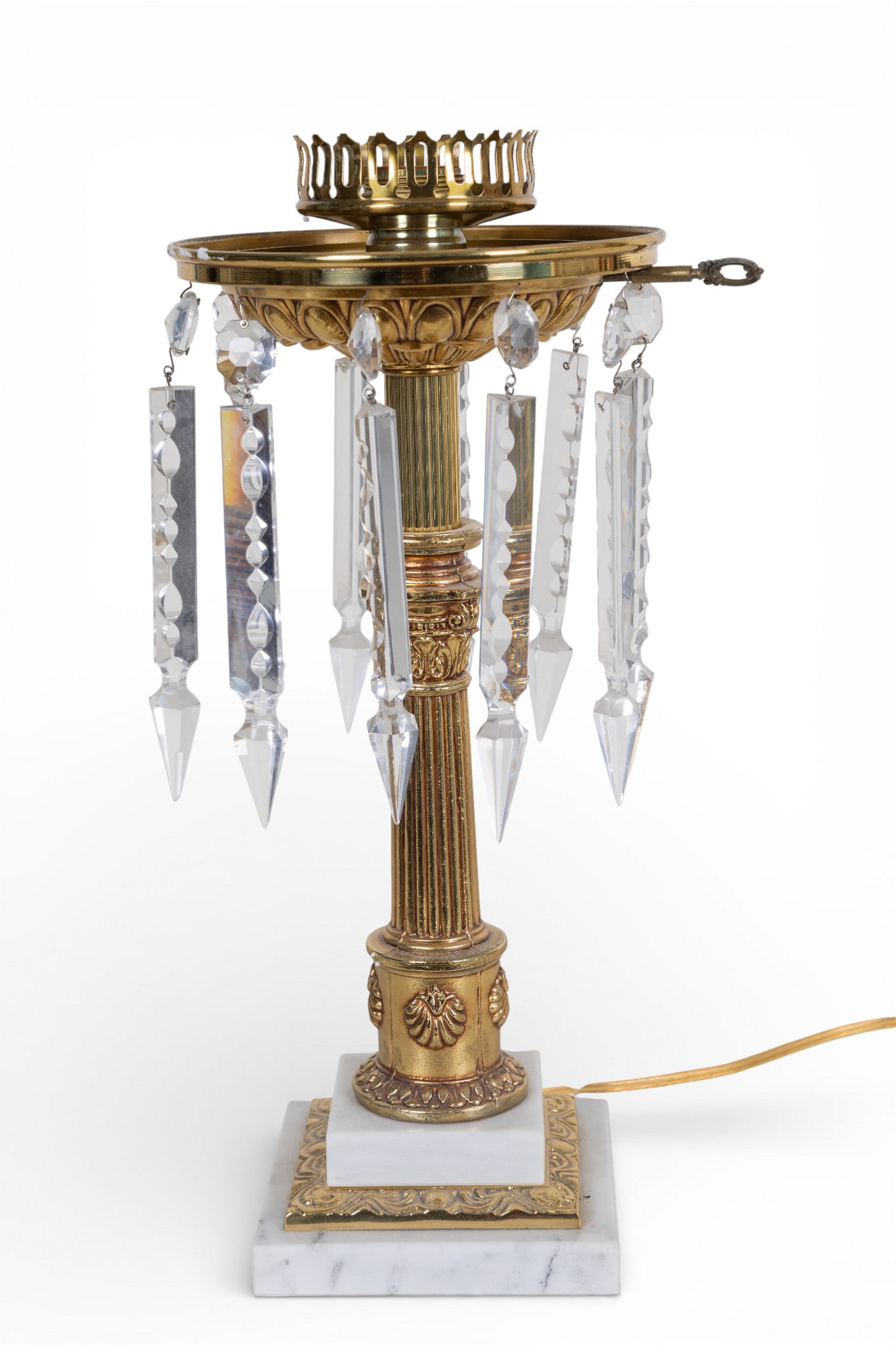 Victorian Style Brass and Marble Lamp Conversion (1 of 9)