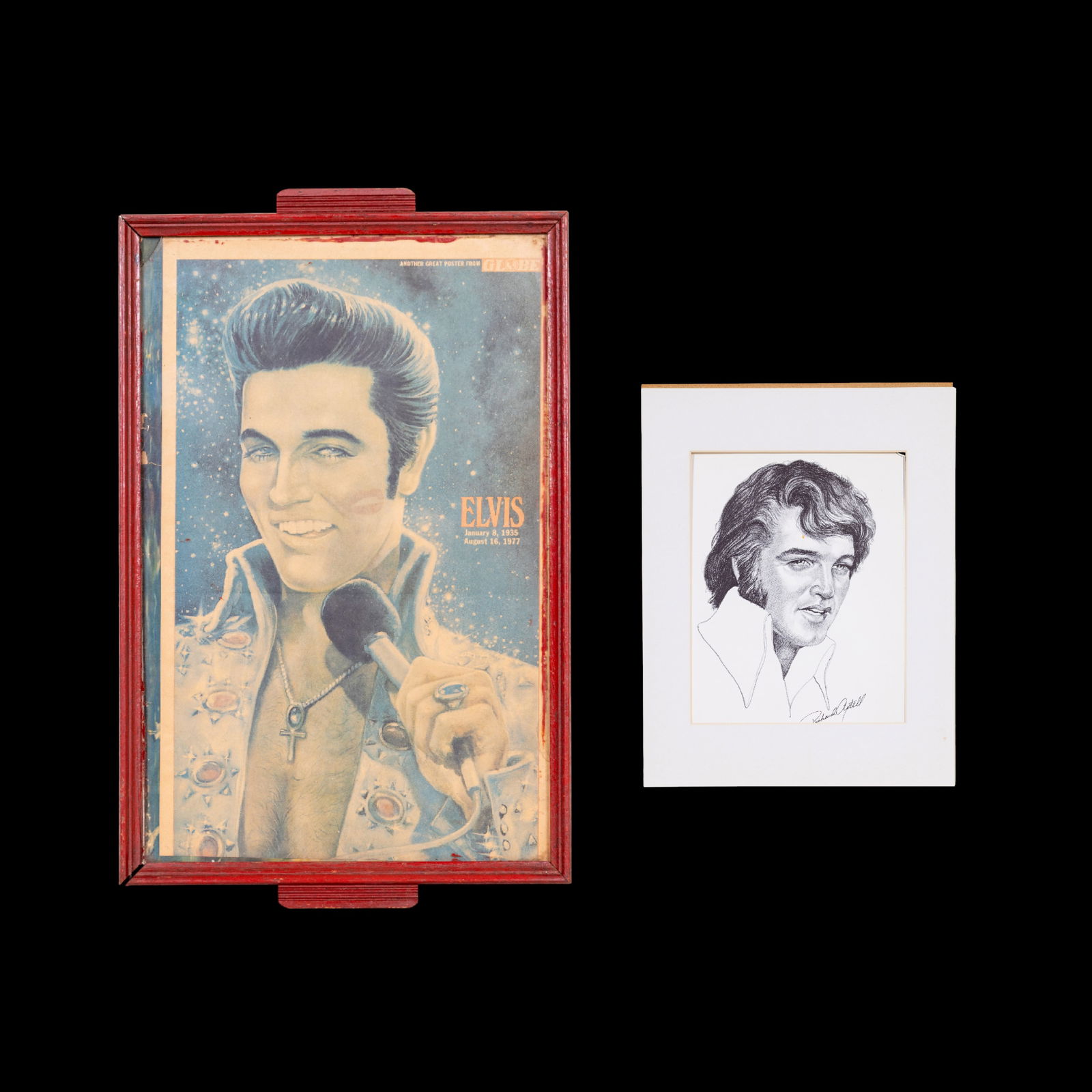 Vintage Framed Elvis Poster, Elvis Art (1 of 14)