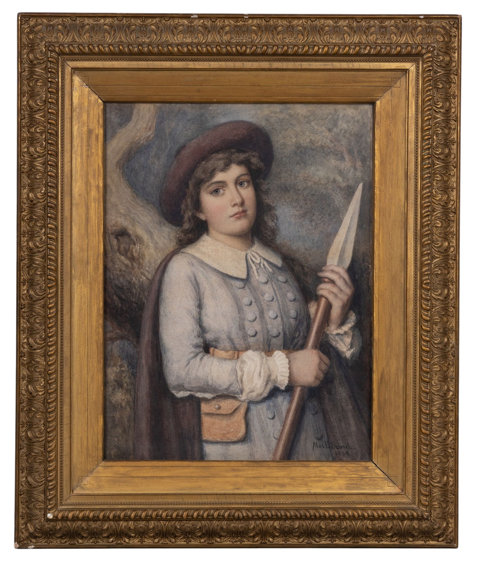 Watercolor Portrait, Maximilien E. Sand (19th C) (1 of 10)