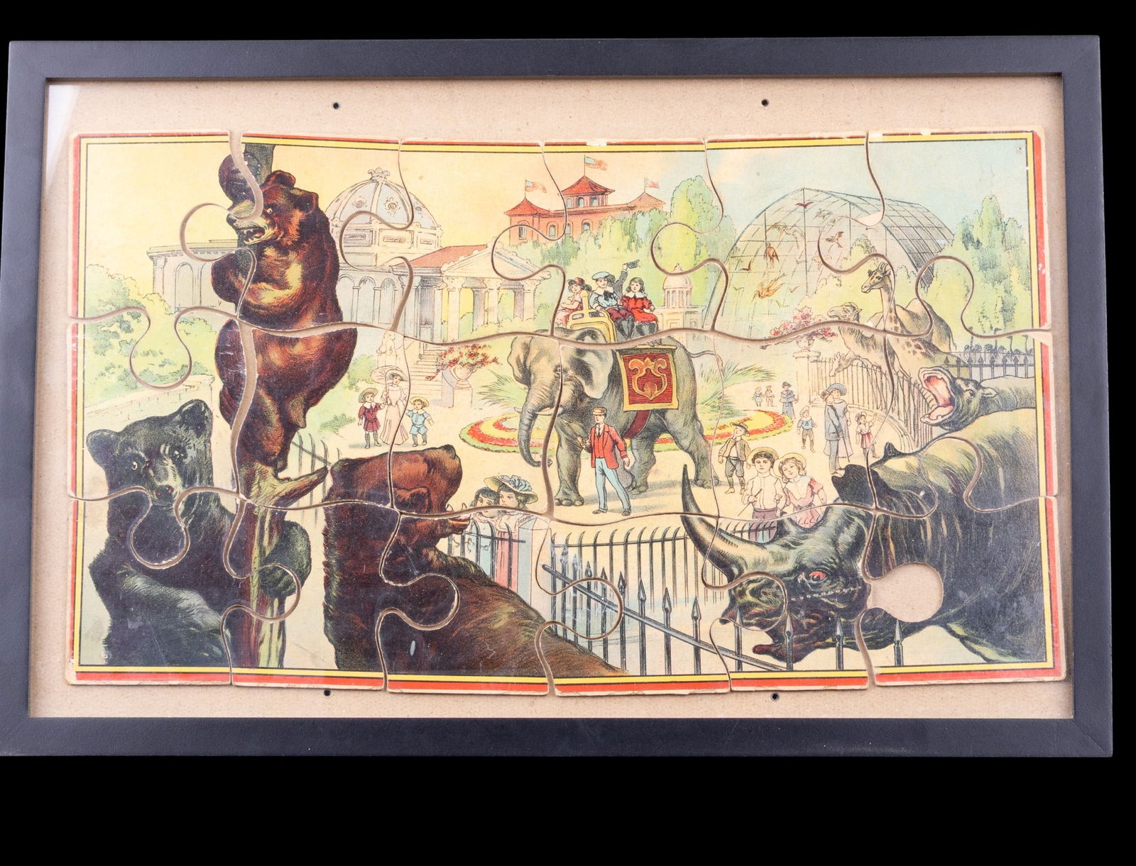 Antique Puzzle, Zoo Scene, Poss. World's Fair (1 of 5)