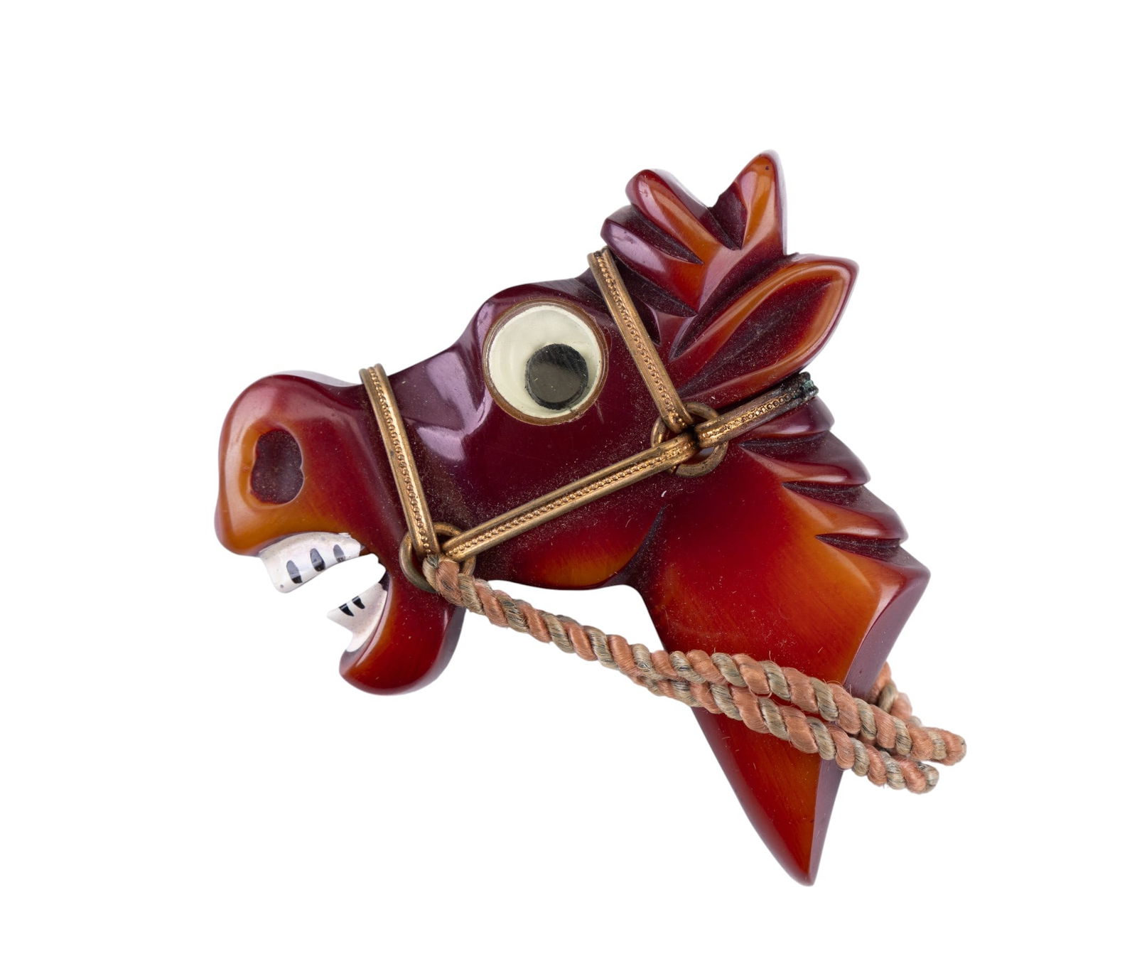 Bakelite Horse Head Brooch (1 of 3)