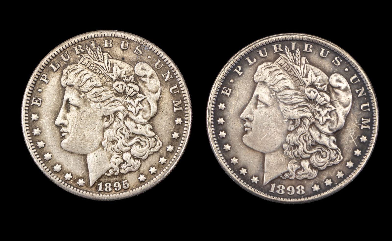 1895-O & 1898-S Morgan Silver Dollars (1 of 2)