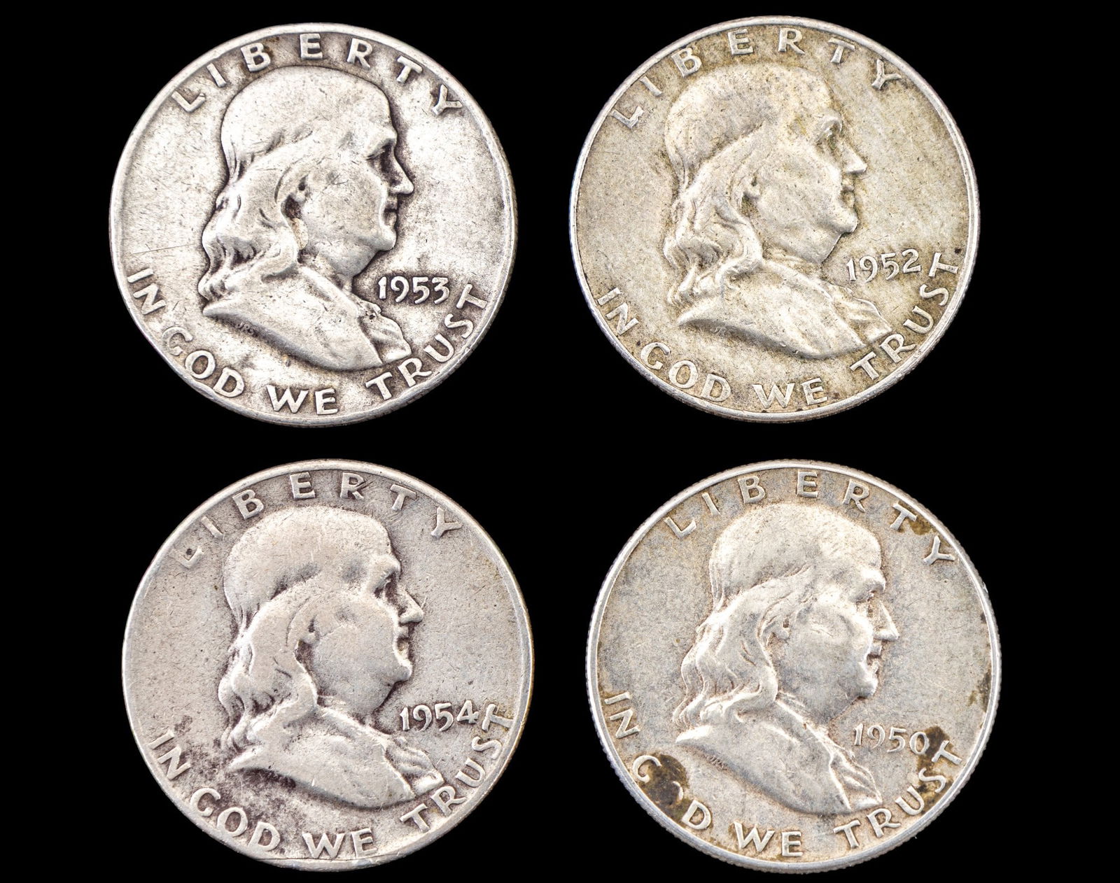 1950-1954 United States Franklin Half Dollars (1 of 2)