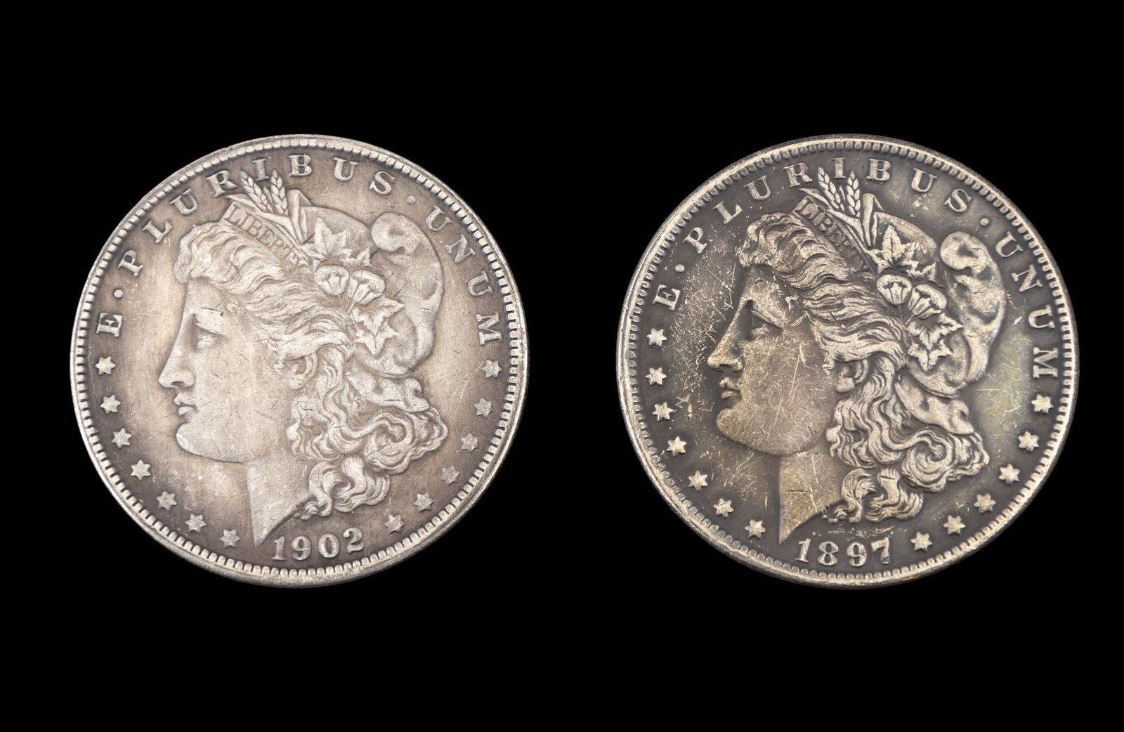 1897-S & 1902-O Morgan Silver Dollars (1 of 2)