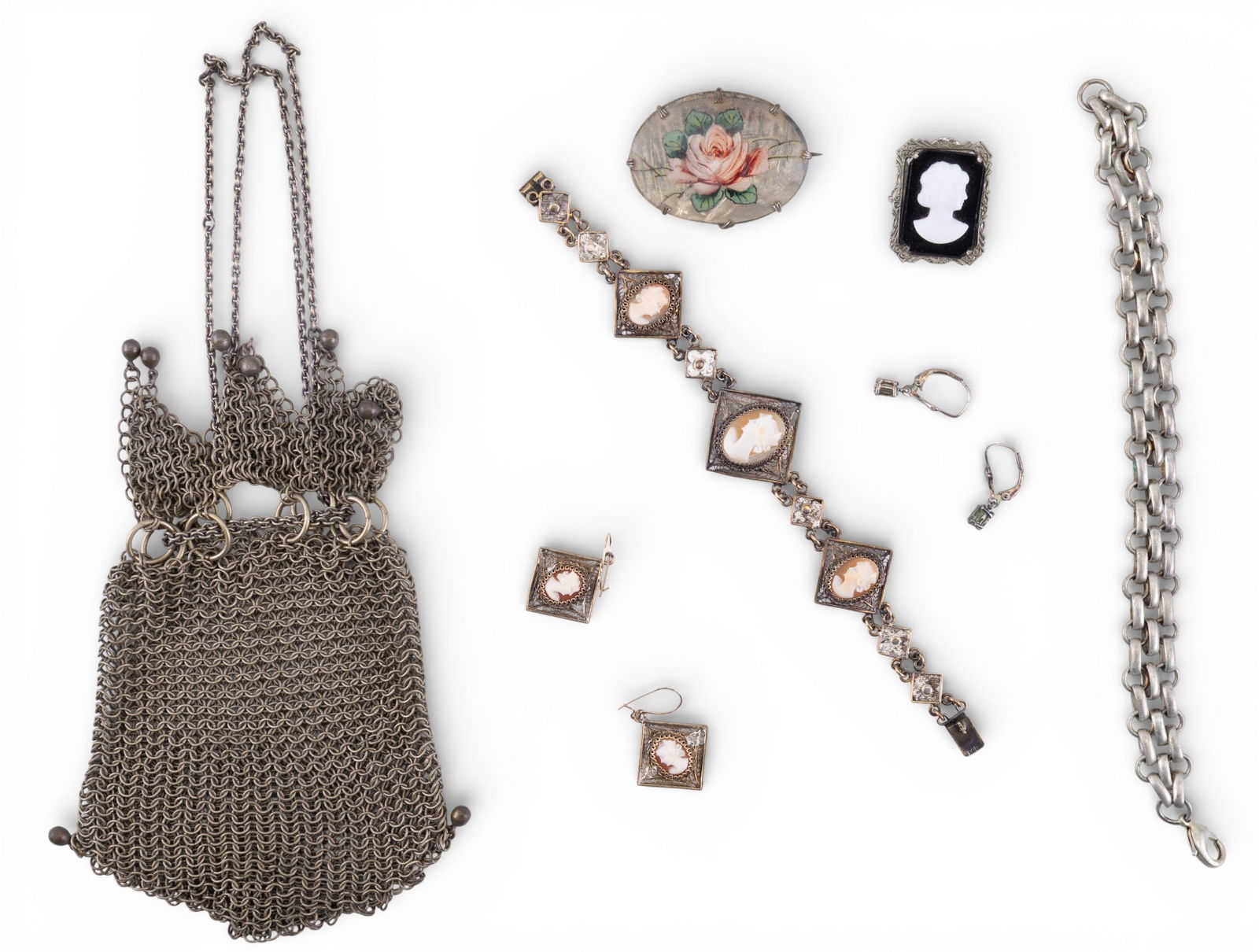 Victorian 800 Silver Cameo Jewelry and More (1 of 9)