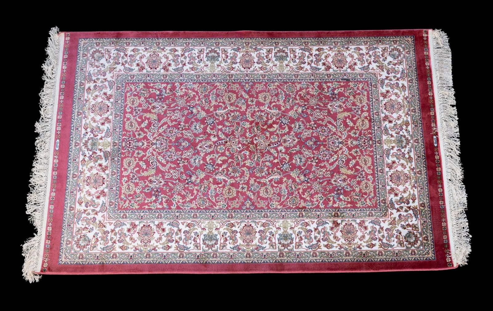 Turkish Hereke Silk Rug: Turkish Hereke bamboo silk rug measuring approx. 5' L x 3' 1.5" W. New, never used condition.