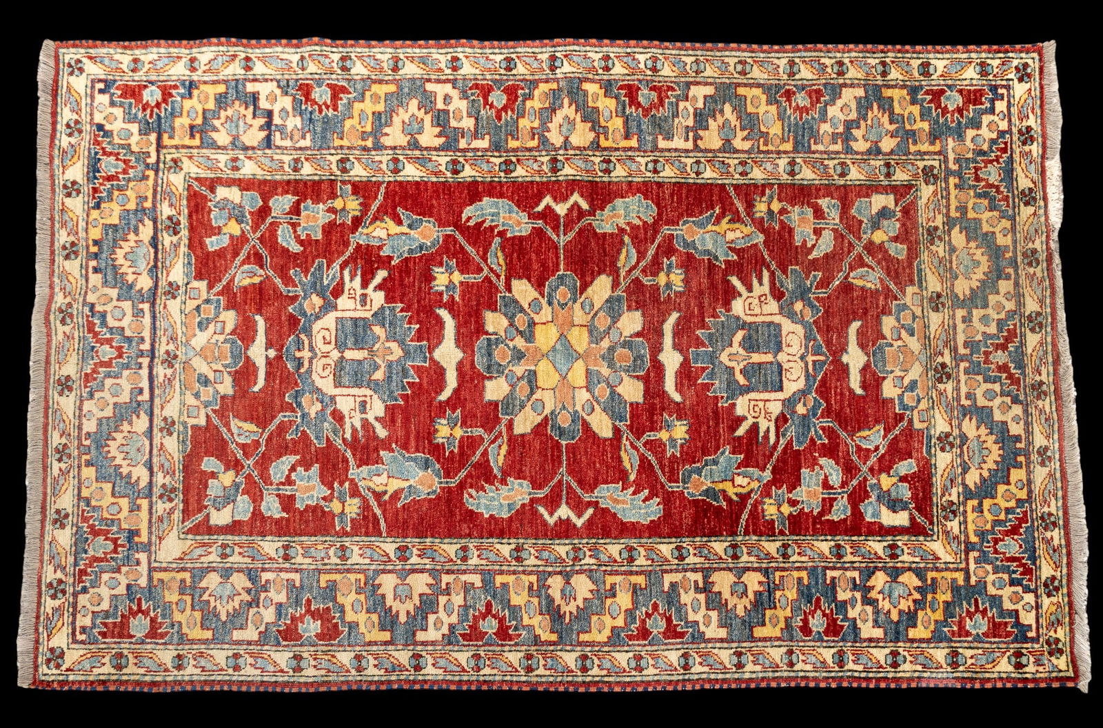 Modern Handmade Kazak Rug: Modern handmade Kazak rug measuring approx. 6' 4" L x 4' 3" W.