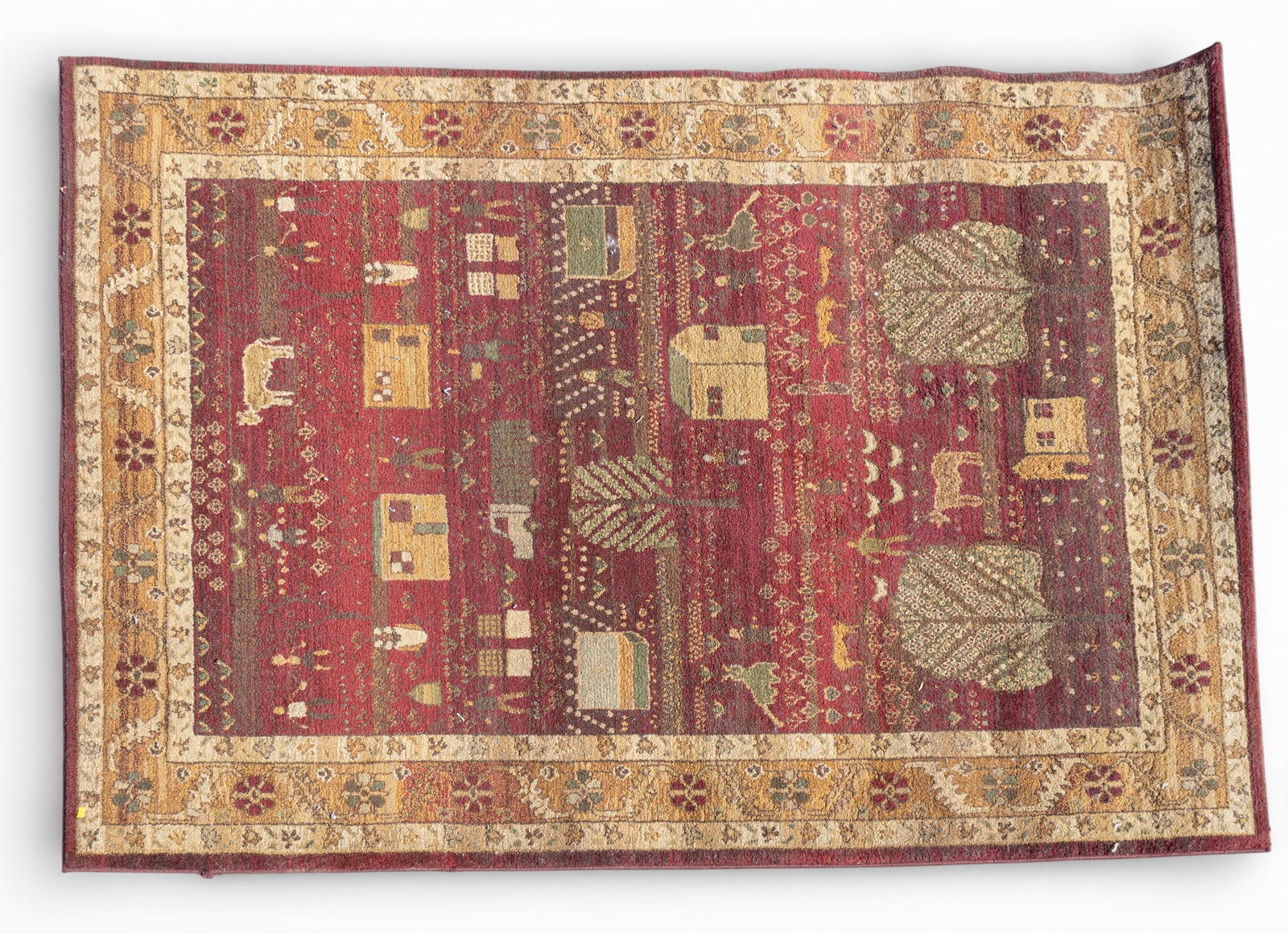 Loomed Pictorial Folk Art Rug (1 of 10)