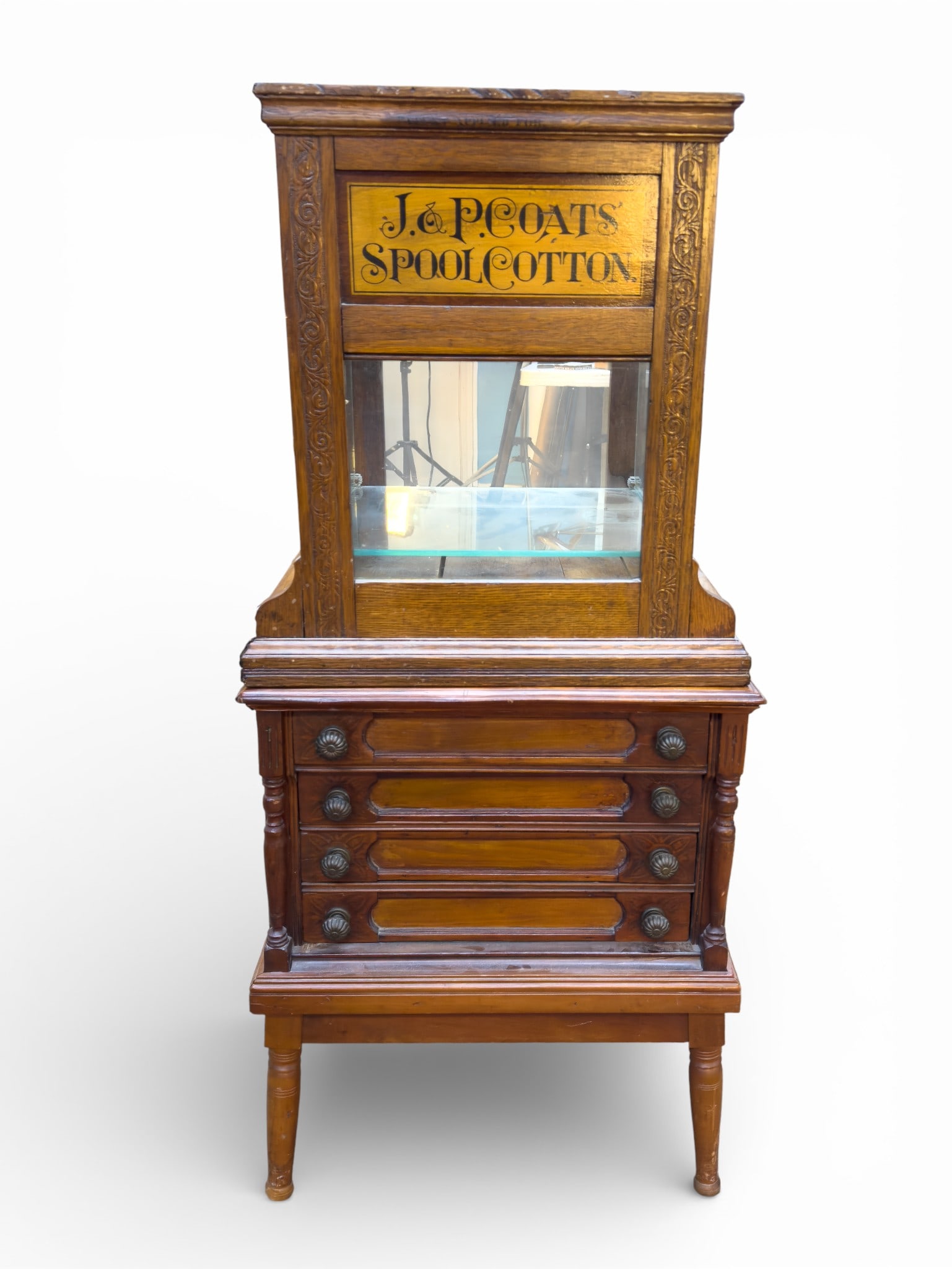 J. & P. Coats Spool Cotton Cabinet (2 Piece) (1 of 14)