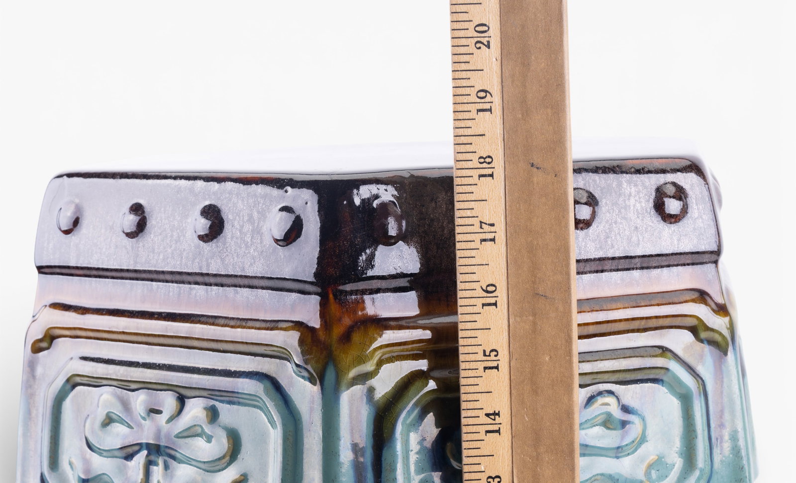 Glazed Ceramic Hexagonal Garden Stool - 11