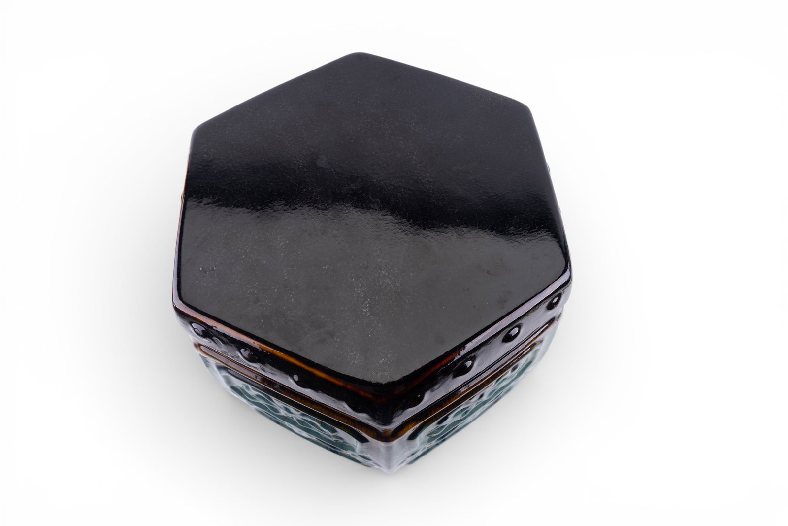 Glazed Ceramic Hexagonal Garden Stool - 13