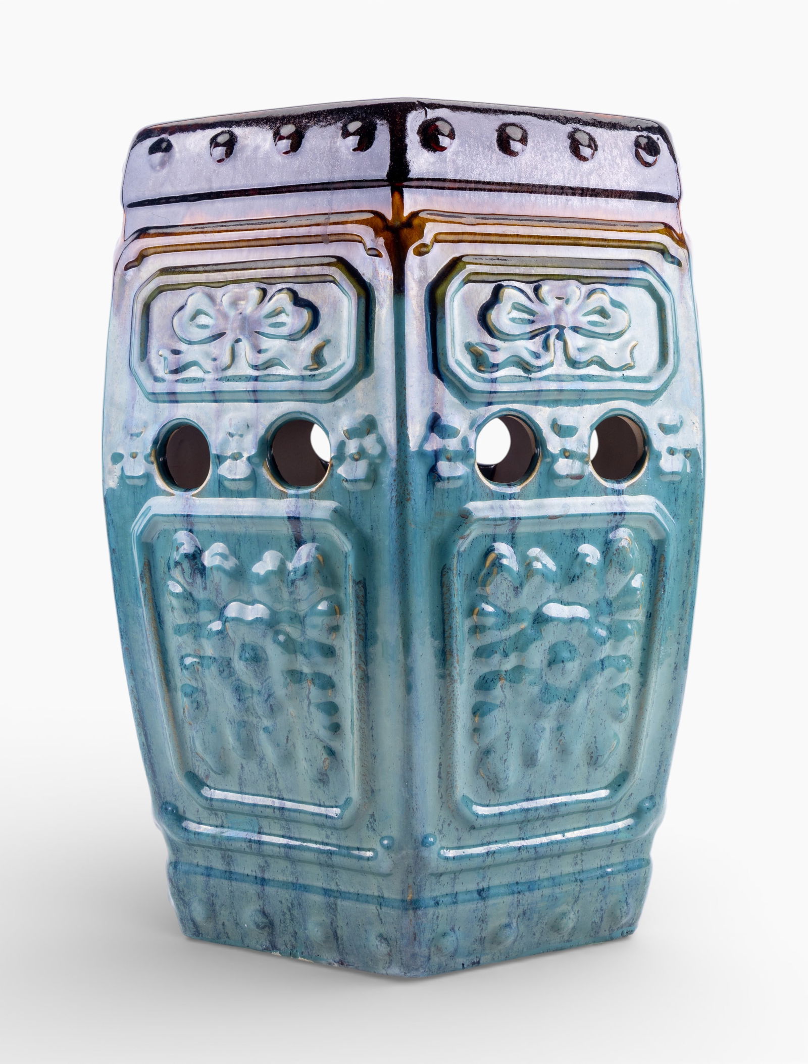 Glazed Ceramic Hexagonal Garden Stool - 4