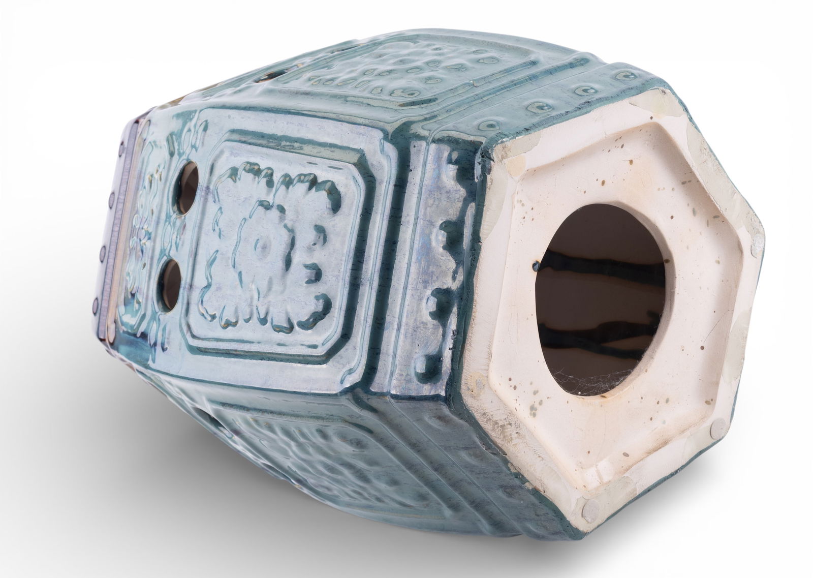 Glazed Ceramic Hexagonal Garden Stool - 7