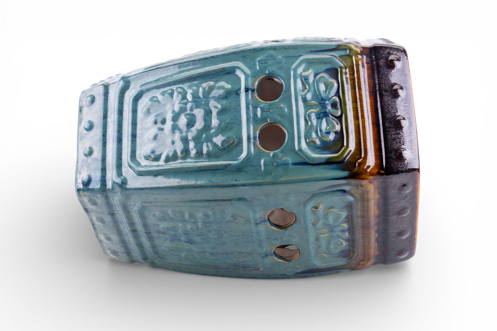 Glazed Ceramic Hexagonal Garden Stool - 8