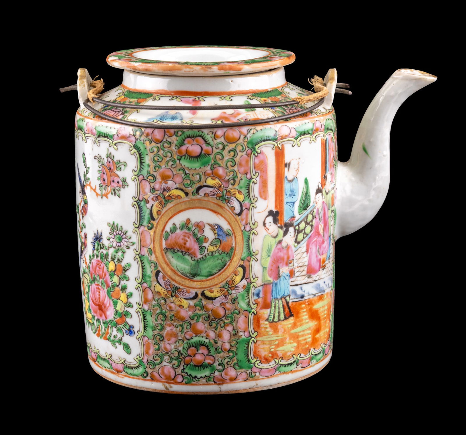 Antique Chinese Famille Rose Medallion Teapot (1 of 10)