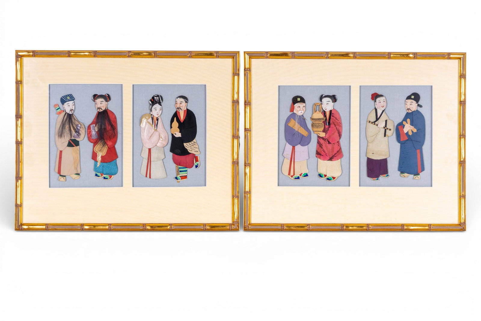 Pair of Chinese Mixed Media Figural Shadowboxes (1 of 10)