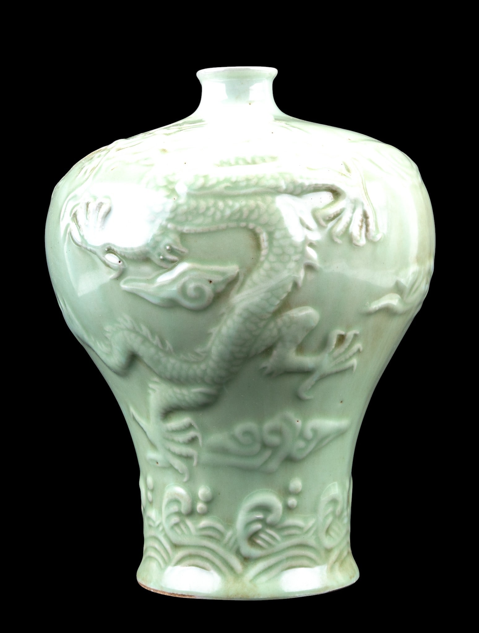 Chinese Celadon-Glazed Vase w/ Dragon (1 of 10)