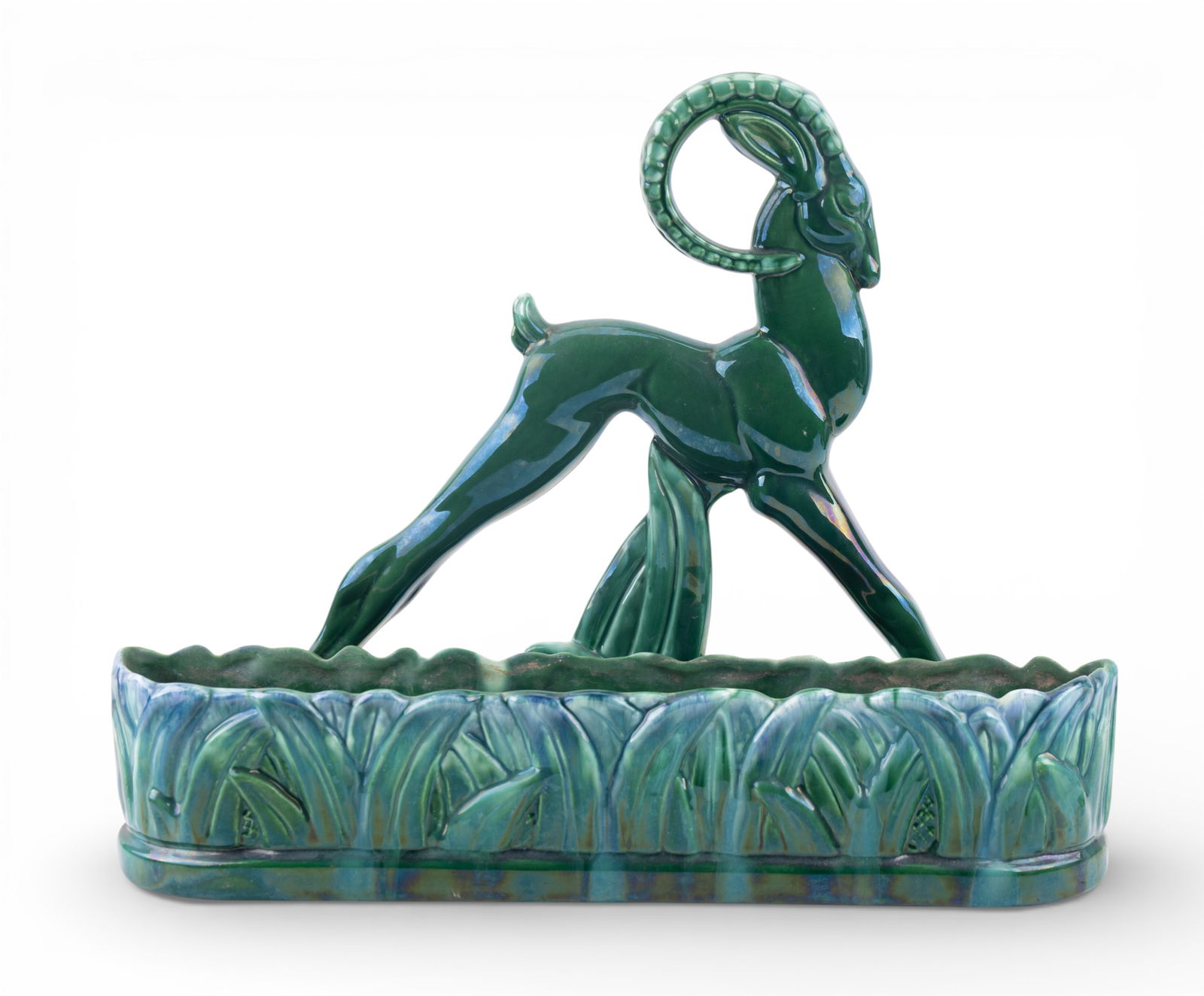 Vintage Royal Haeger Green Glazed Gazelle Planter (1 of 7)