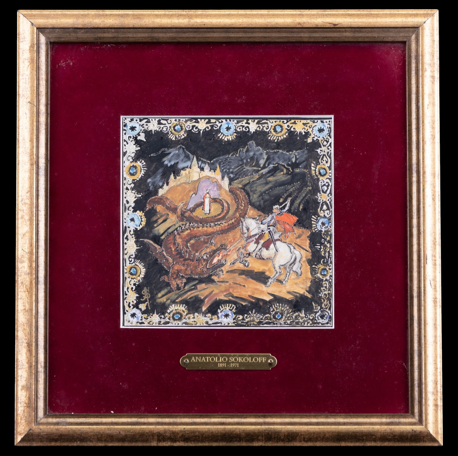 A. Sokoloff (1891-1971) W/C St. George Slay Dragon (1 of 12)