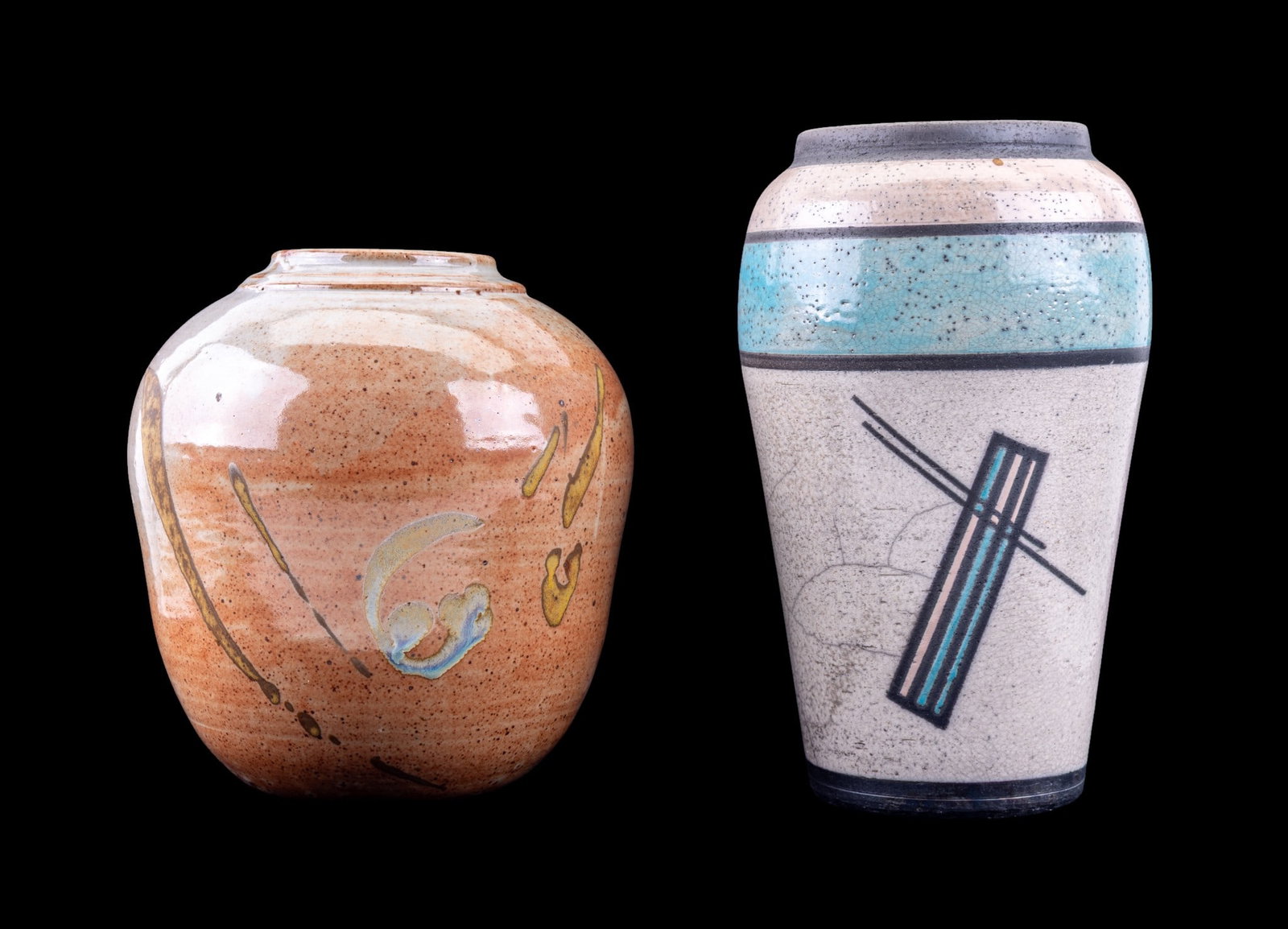 Hand-Painted Earthenware Art Pottery Vases (1 of 10)