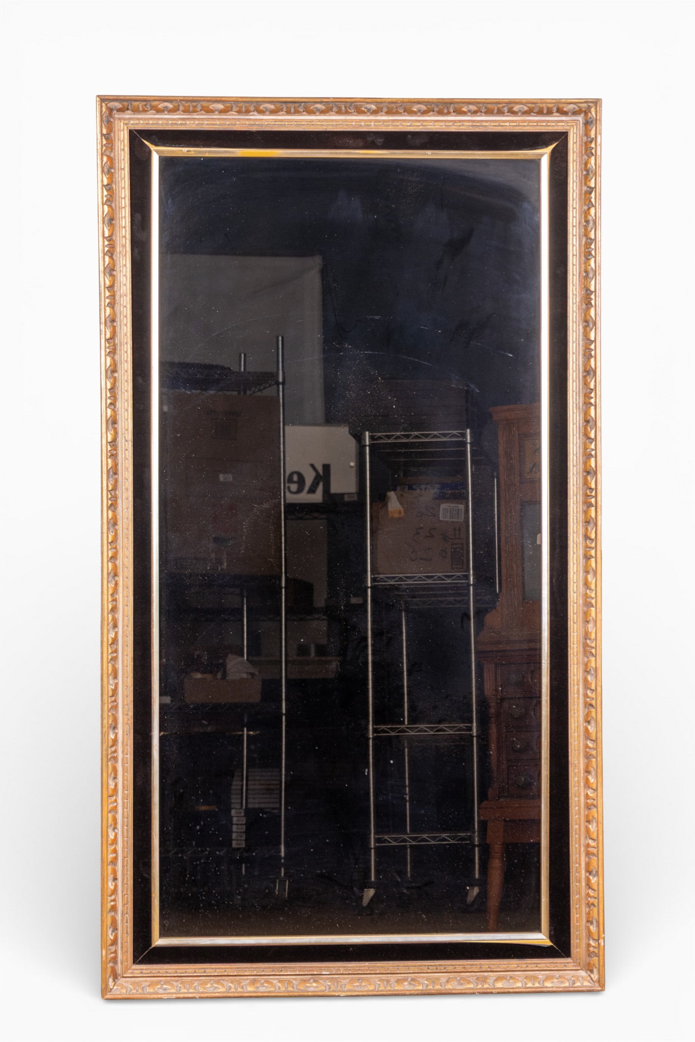 Mid Century Velour Trim Wall Mirror (1 of 6)