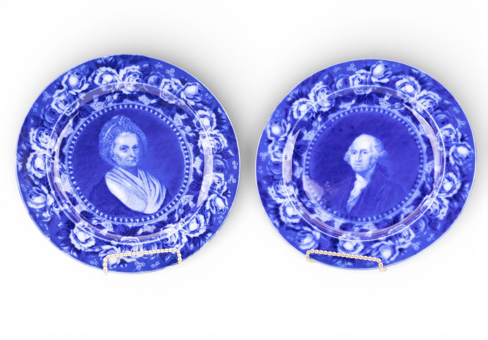 Wright Tylndale & Van Roden Blue Portrait Plates (1 of 3)