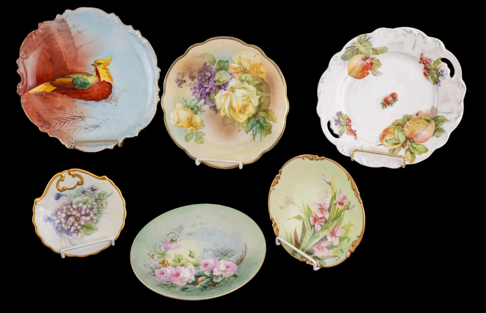 Bavarian, French Hand Painted Dessert Plates (6) (1 of 13)