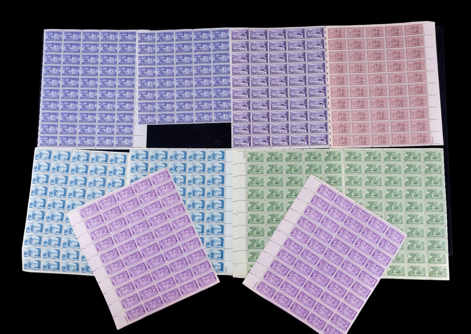 1953 Full Sheets of 3-Cent US Postage Stamps (1 of 17)