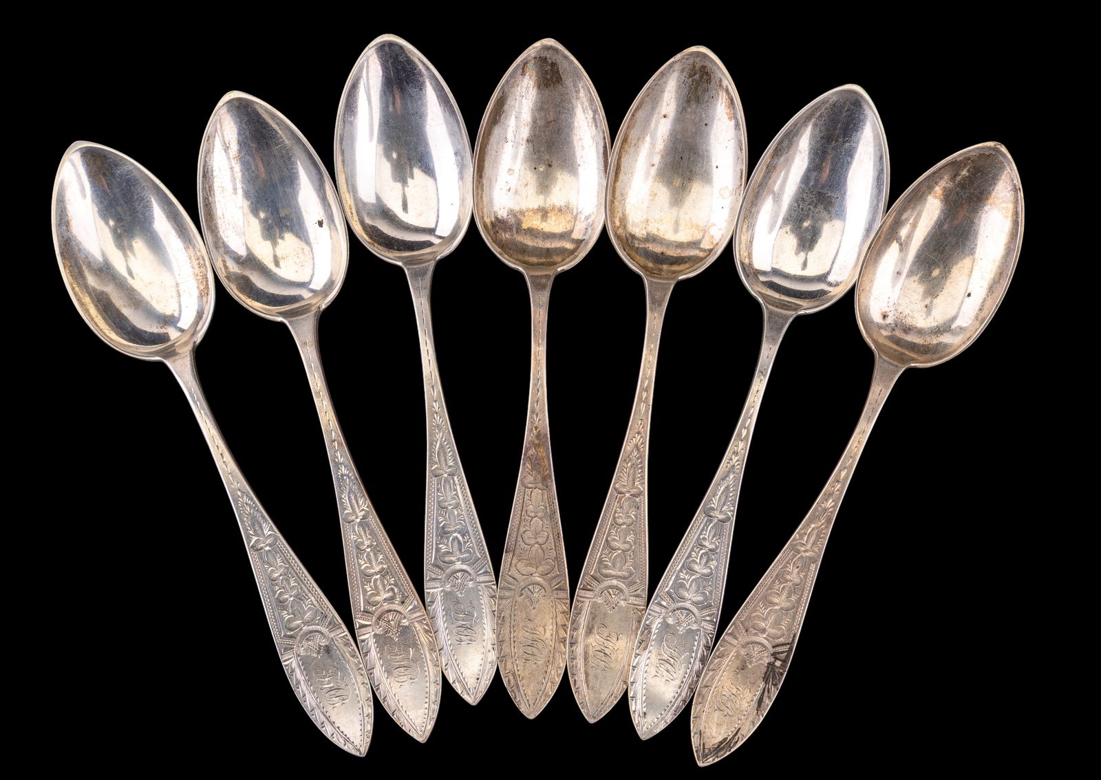 R.W. Wilson Coin Silver Spoons 19th C (1 of 5)