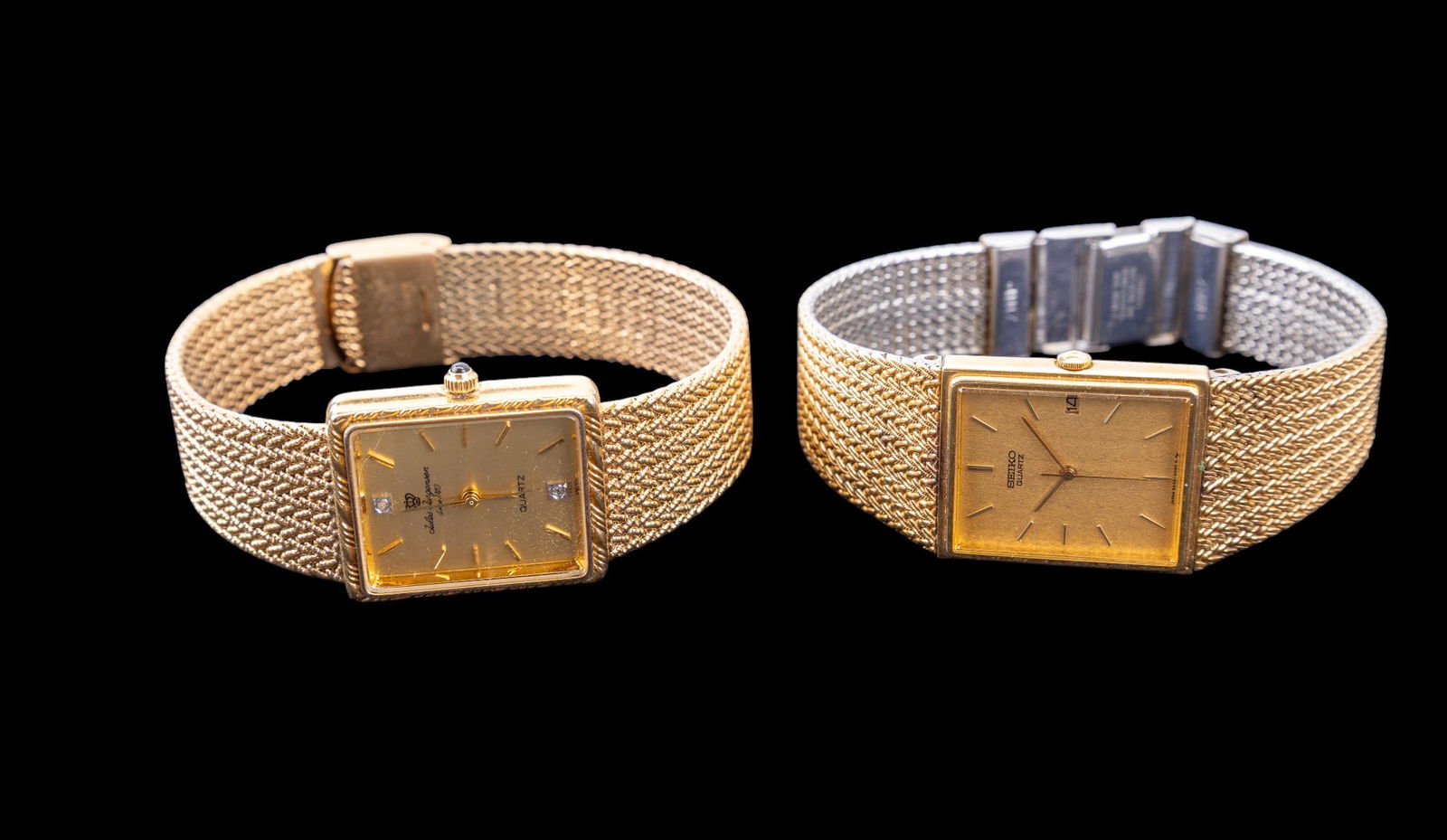 Two Gold-Tone Quartz Wristwatches (1 of 9)