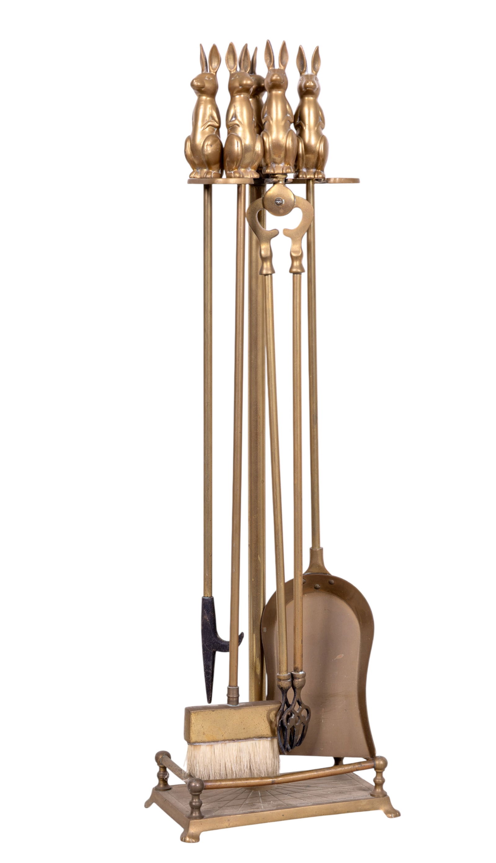 Solid Brass Figural Fireplace Tool Set (1 of 8)