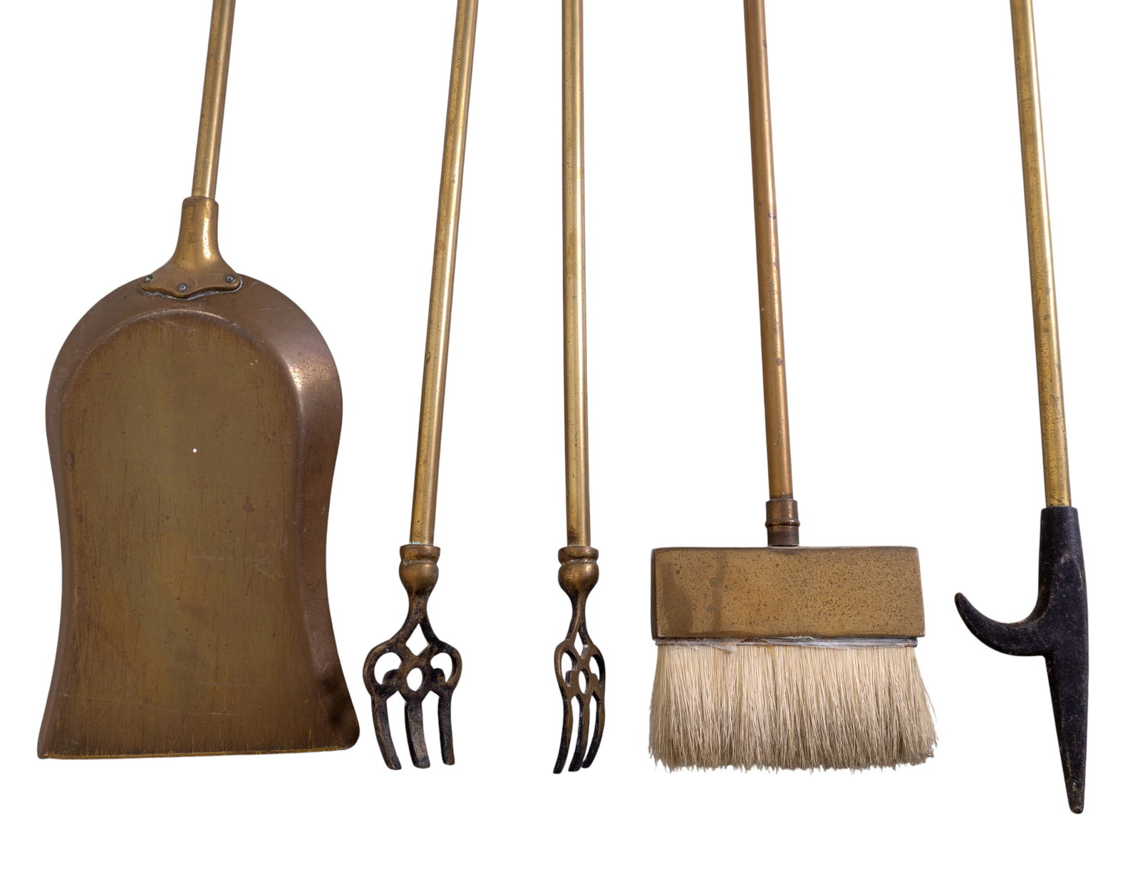 Solid Brass Figural Fireplace Tool Set - 5