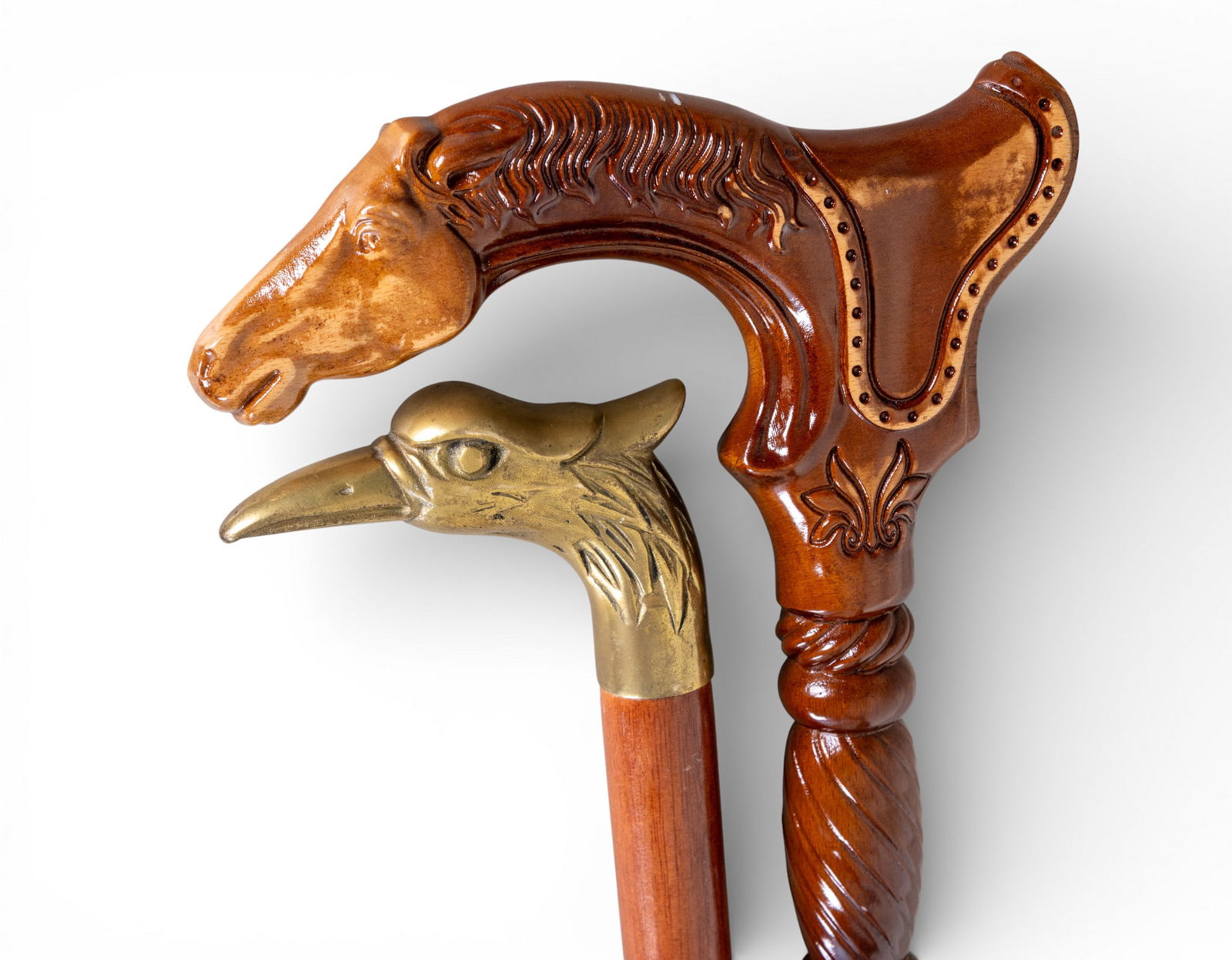 2 Decorative Walking Canes w/ Figural Handles (1 of 8)