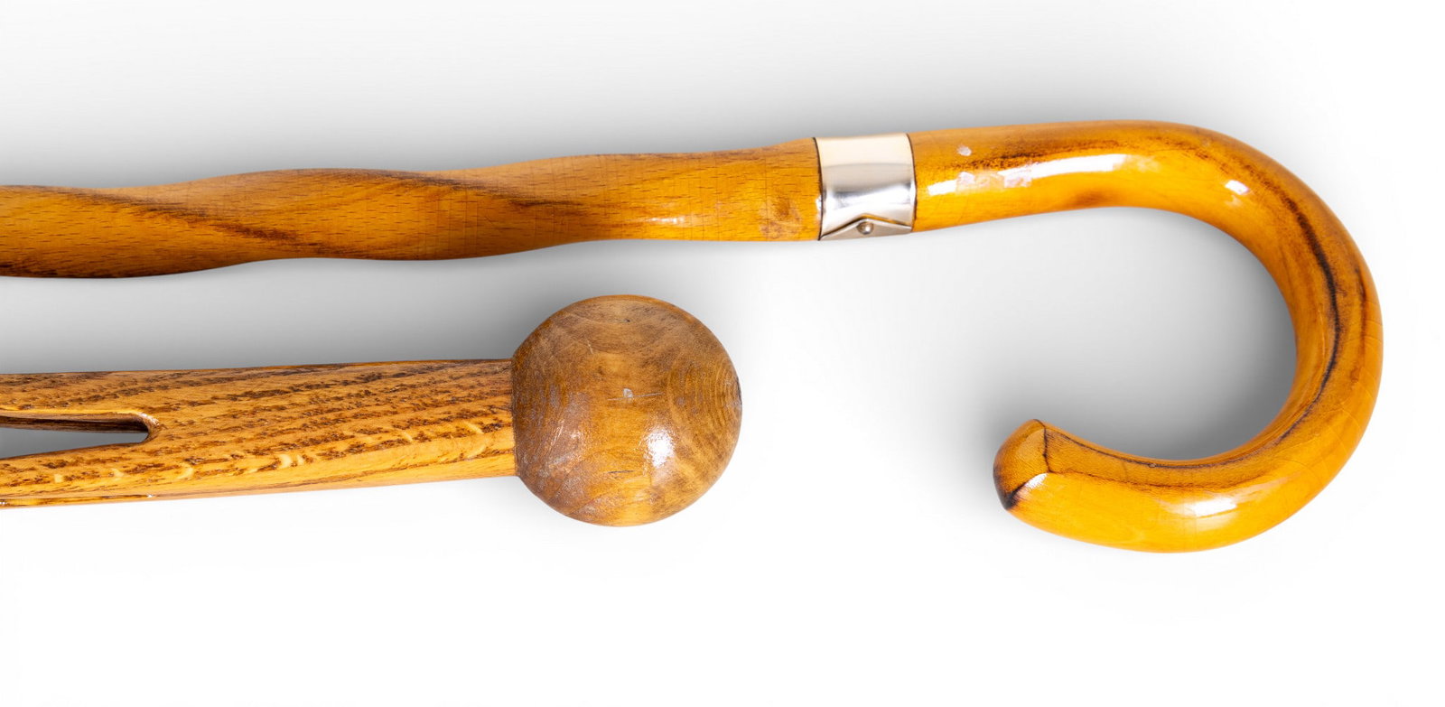 2 Carved Decorative Wooden Walking Canes (1 of 11)