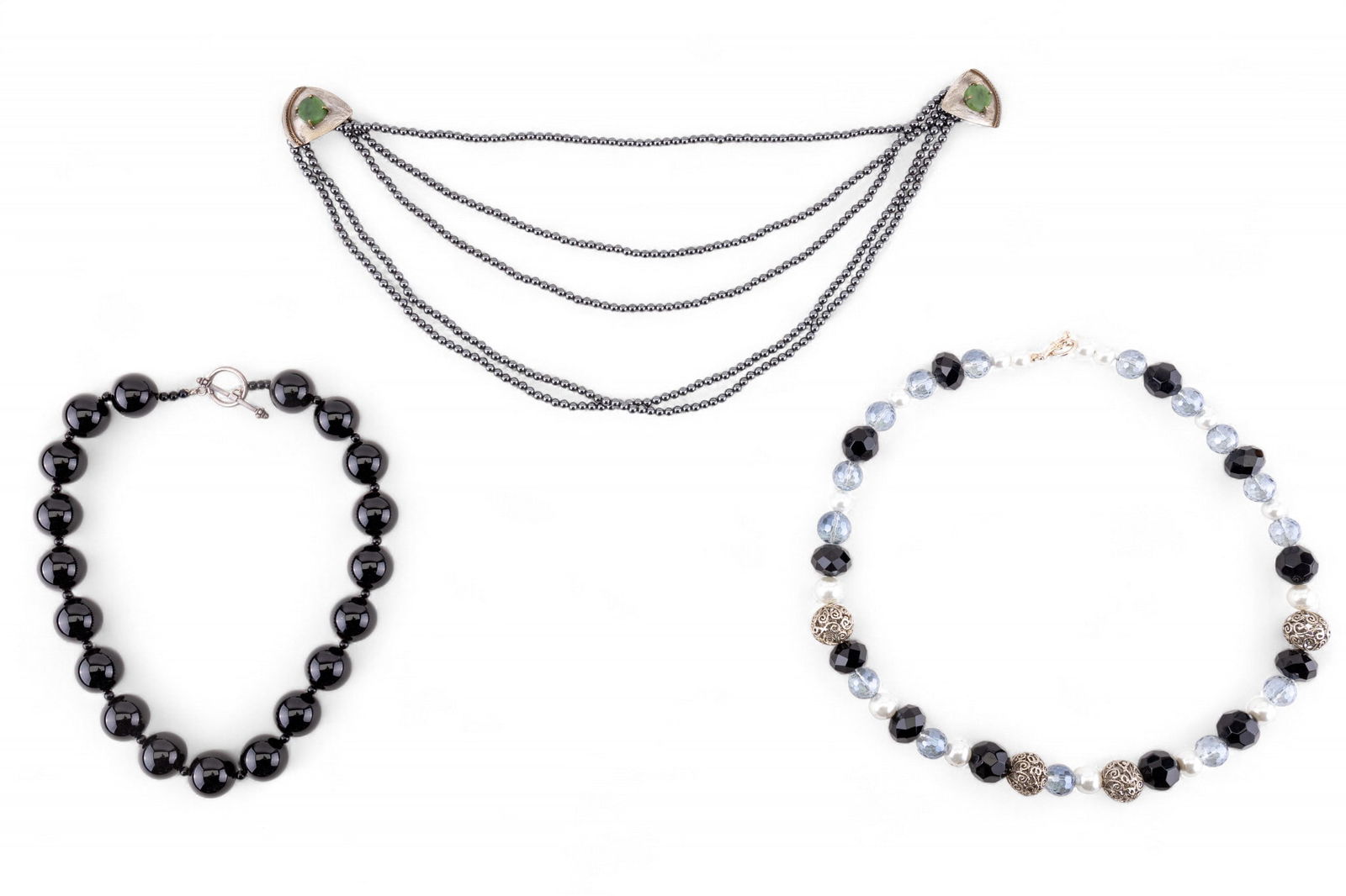 Hematite and Other Beaded Necklaces (1 of 14)